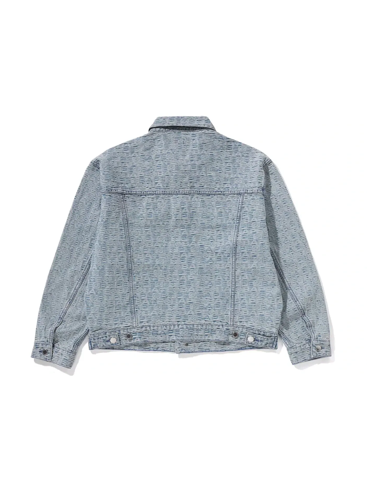 Мужская джинсовая куртка-тракер с узором жаккард BAPE Lux Sport Pattern — изображение 2 из 2, светлый индиго