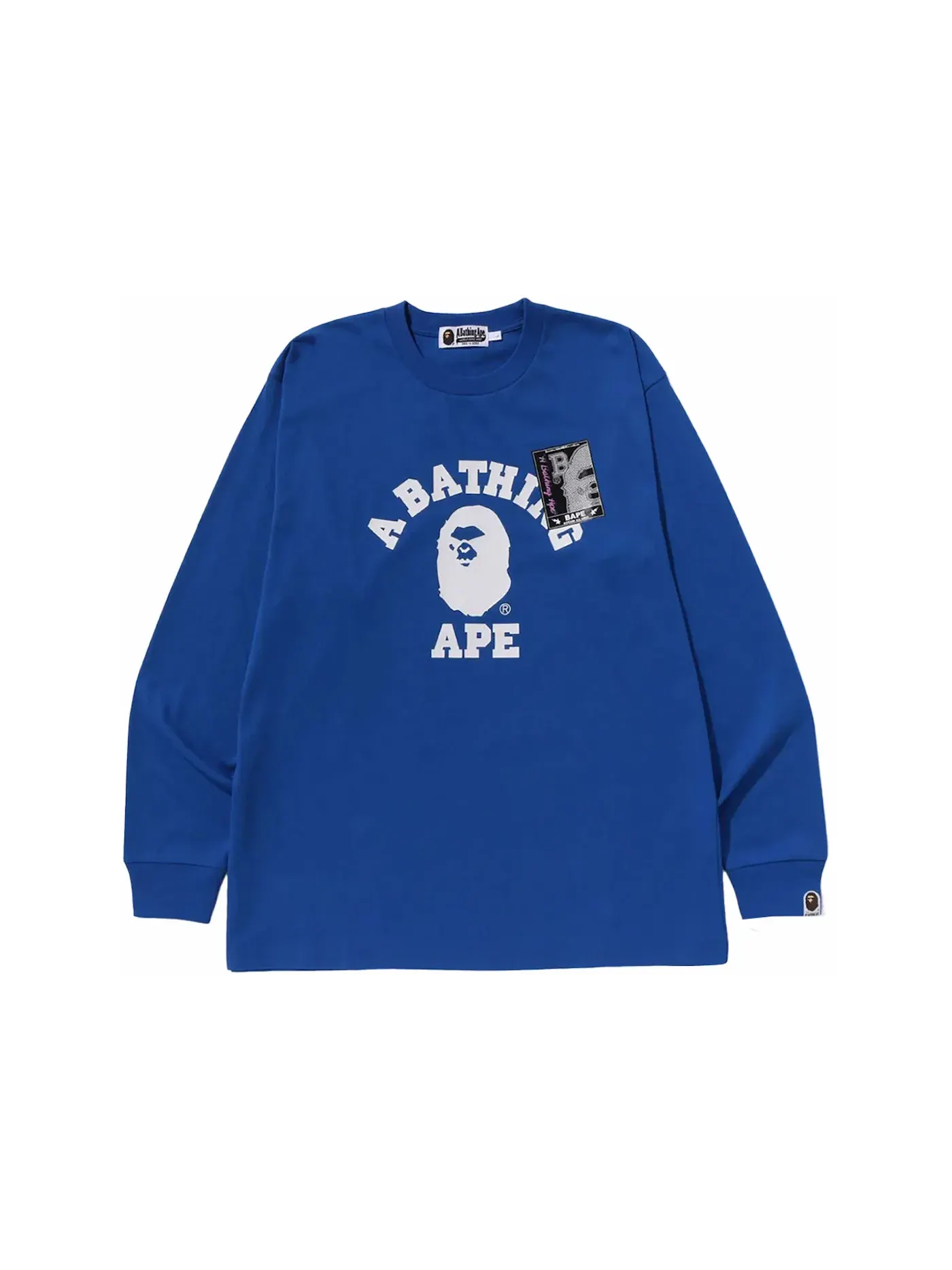 Мужская футболка с длинным рукавом Mad Face College BAPE — изображение 1 из 2, синий