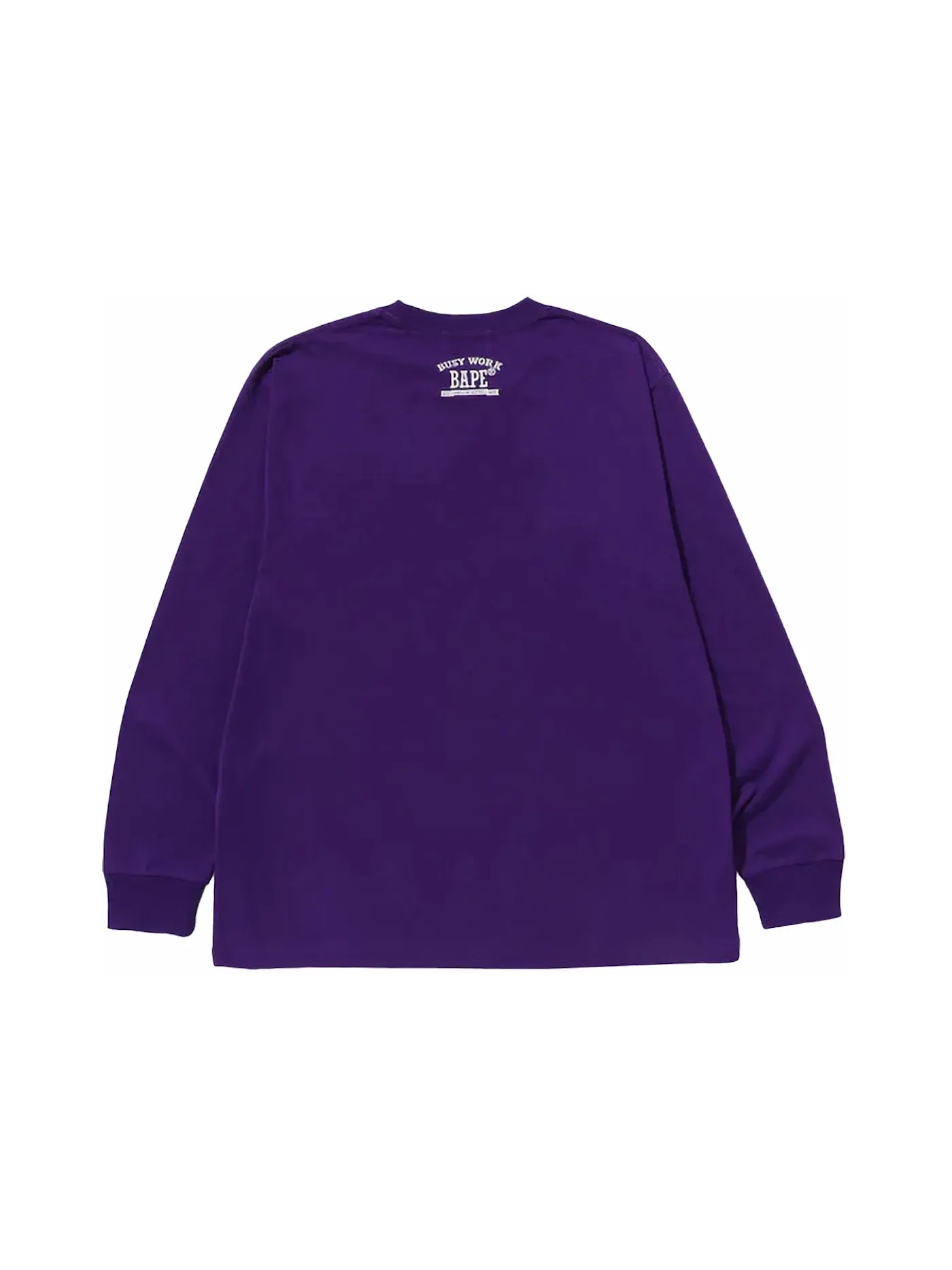 Мужская футболка с длинным рукавом с принтом Mad Face College BAPE — изображение 2 из 2, фиолетовый