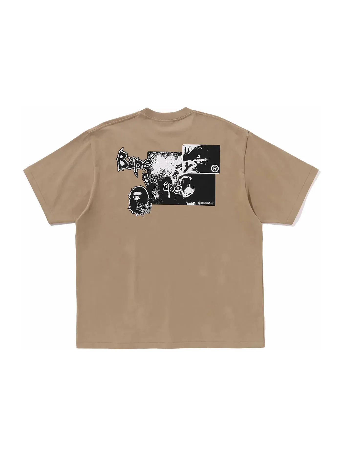 Мужская футболка свободного кроя с принтом BAPE Tee — изображение 1 из 2, бежевый