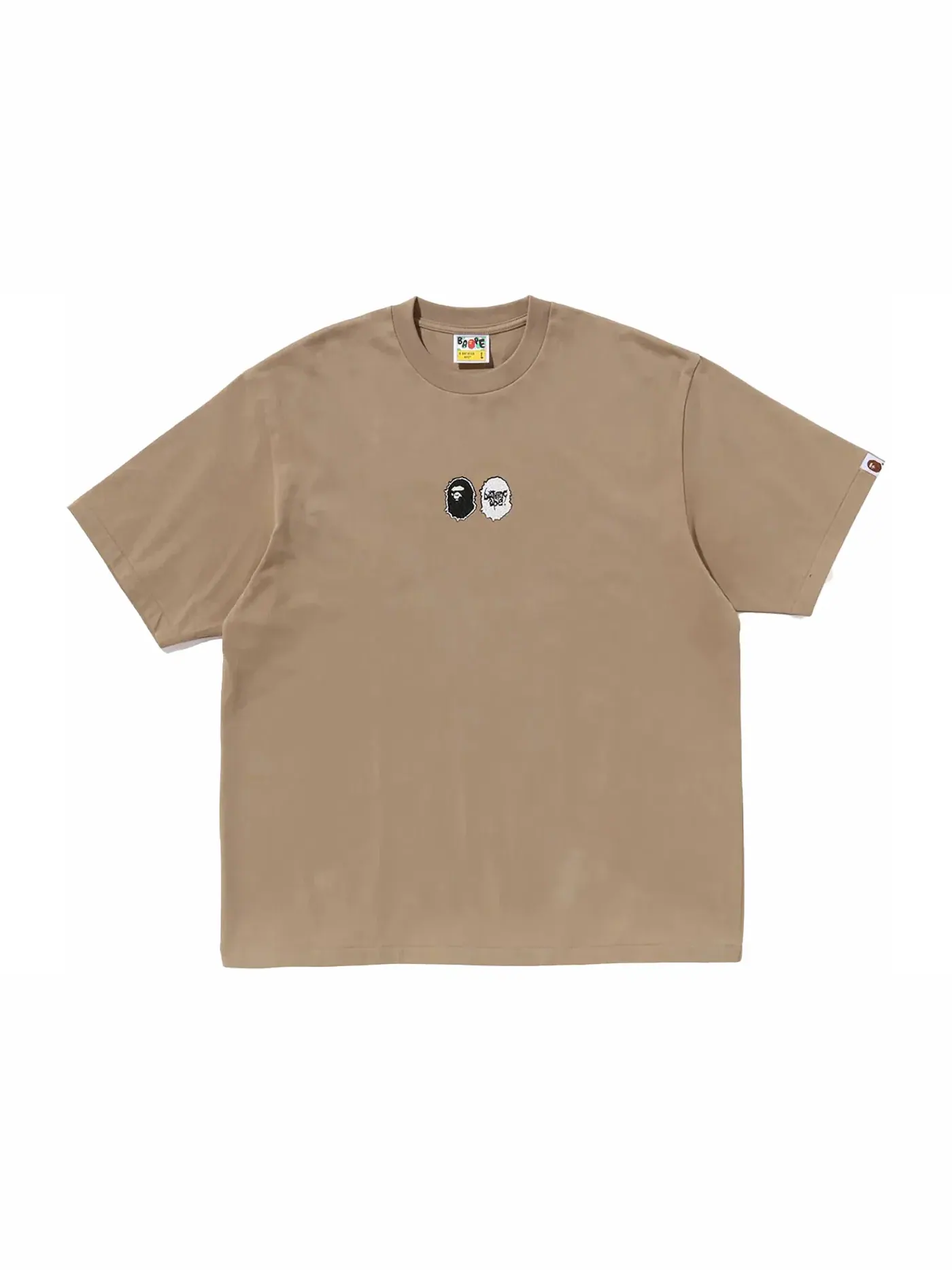 Мужская футболка свободного кроя с принтом BAPE Tee — изображение 2 из 2, бежевый