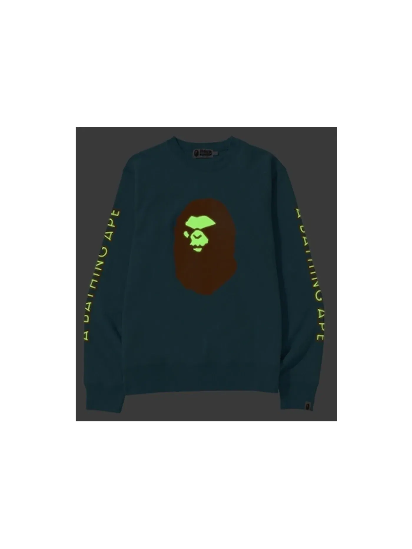 Мужской свитшот с принтом Mad Face BAPE, Sax — изображение 2 из 2