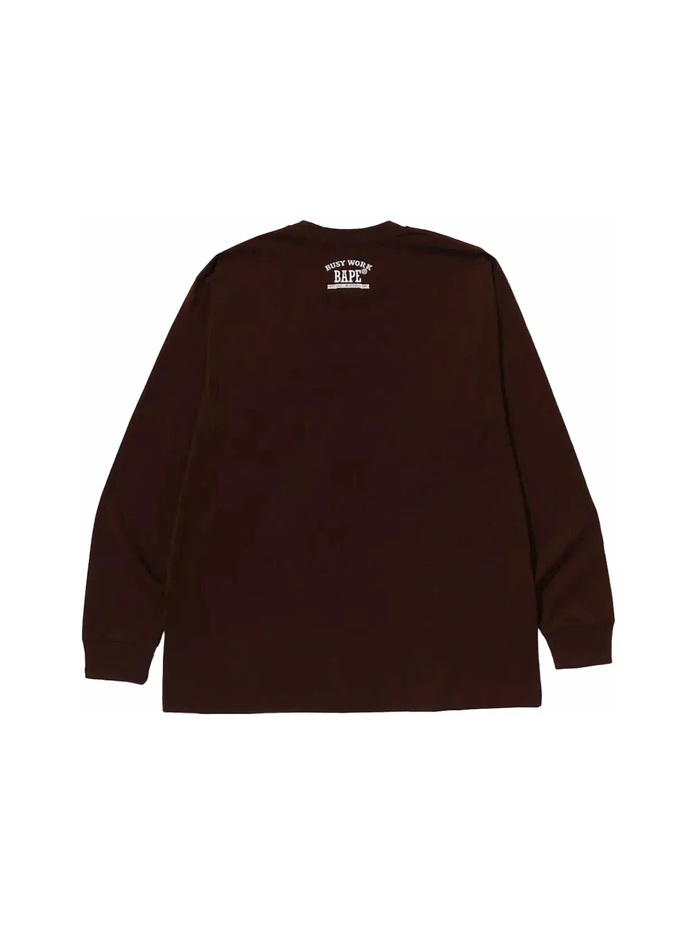 Мужская футболка с длинным рукавом Mad Face College BAPE — изображение 2 из 2, коричневый