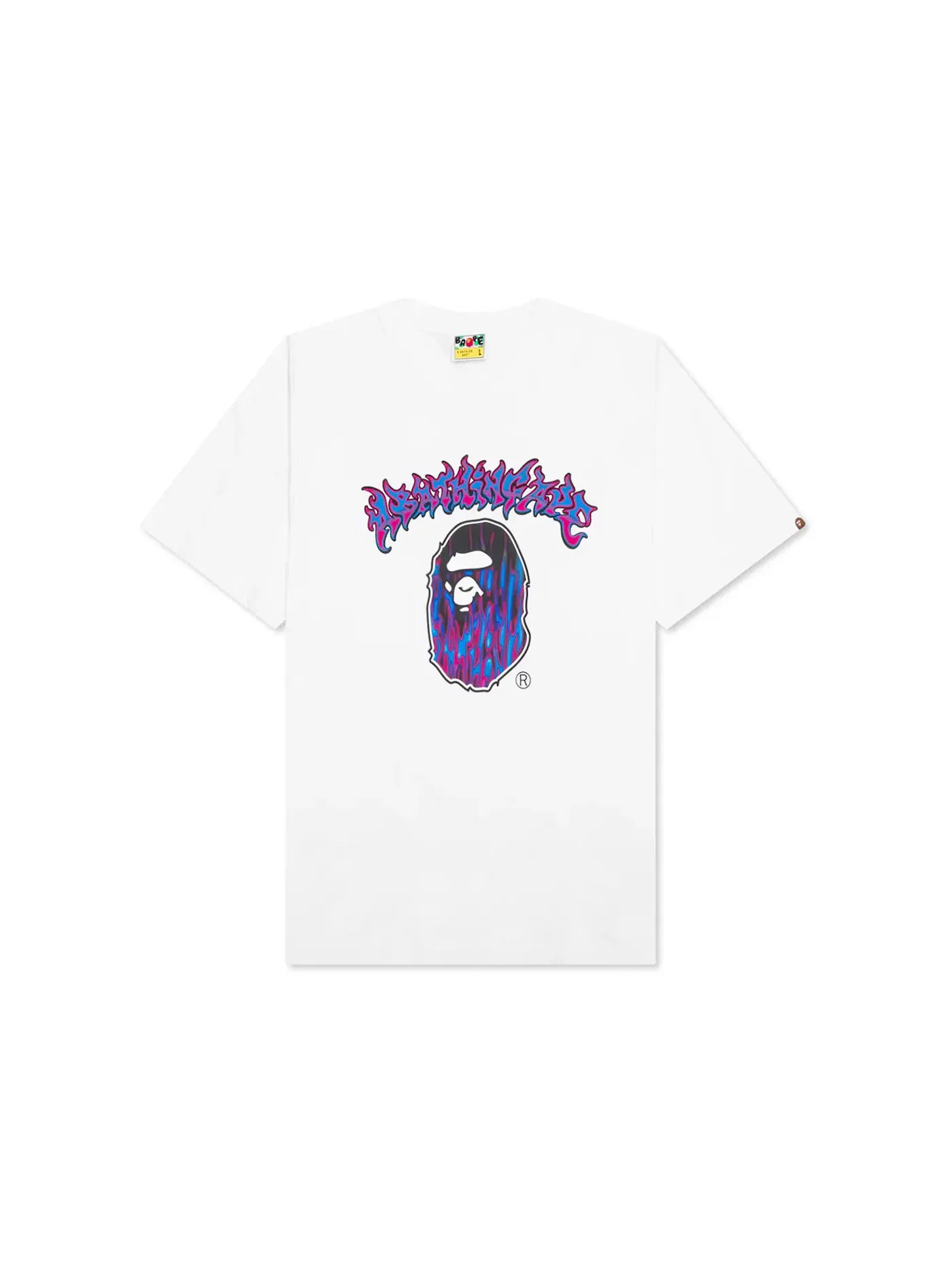 Мужская футболка свободного кроя с принтом BAPE Mad Flame Ape Head Relaxed Fit Tee BAPE — изображение 1 из 1, белый