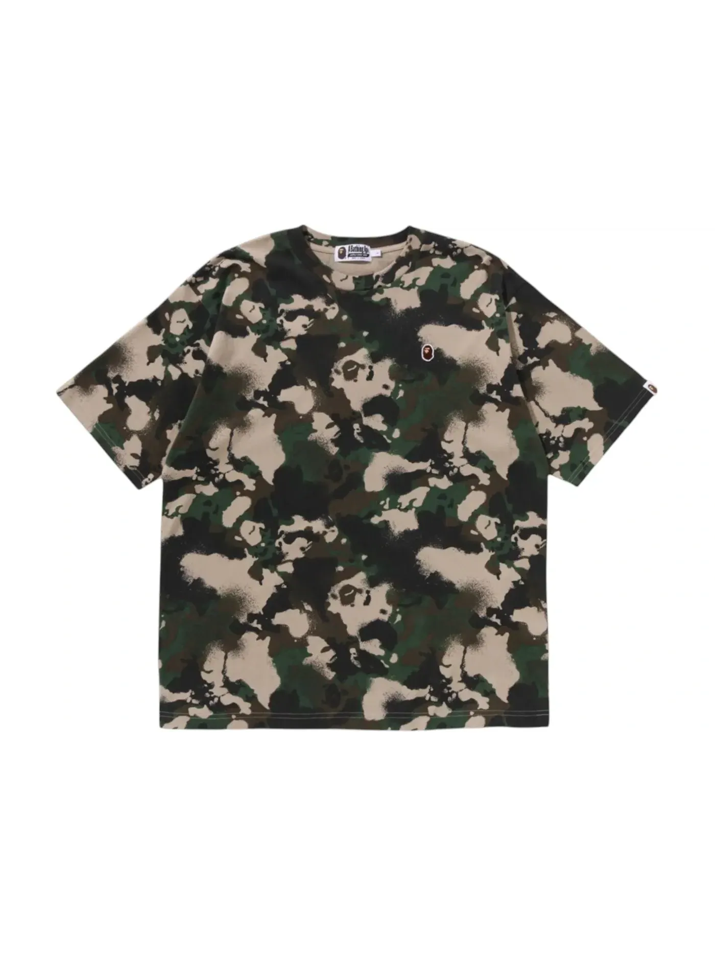 Мужская футболка с принтом BAPE Map Camo Ape Head One Point Relaxed Fit Tee BAPE — изображение 1 из 1, зеленый