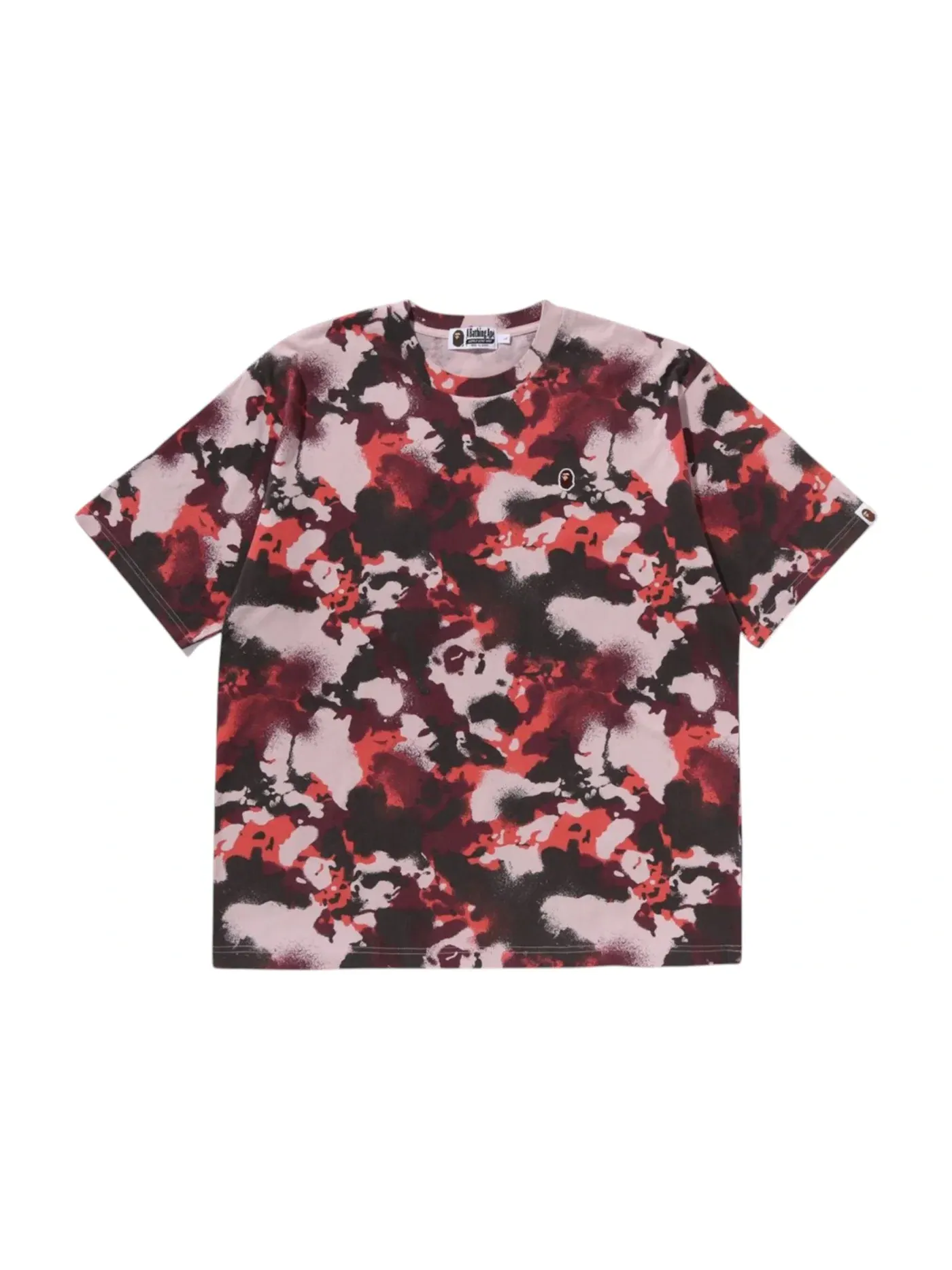 Мужская футболка с принтом BAPE Map Camo Ape Head One Point Relaxed Fit Tee BAPE — изображение 1 из 1, красный