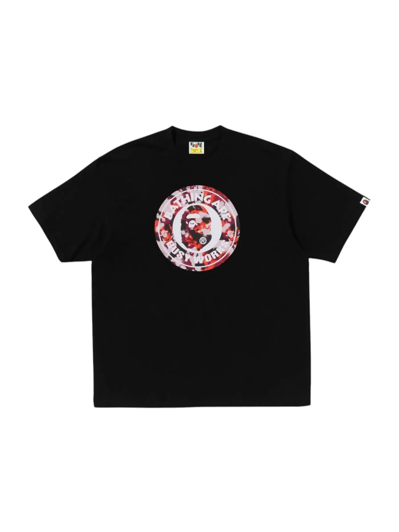 Мужская футболка с принтом BAPE Map Camo Busy Works Relaxed Fit Tee BAPE — изображение 1 из 1, черный