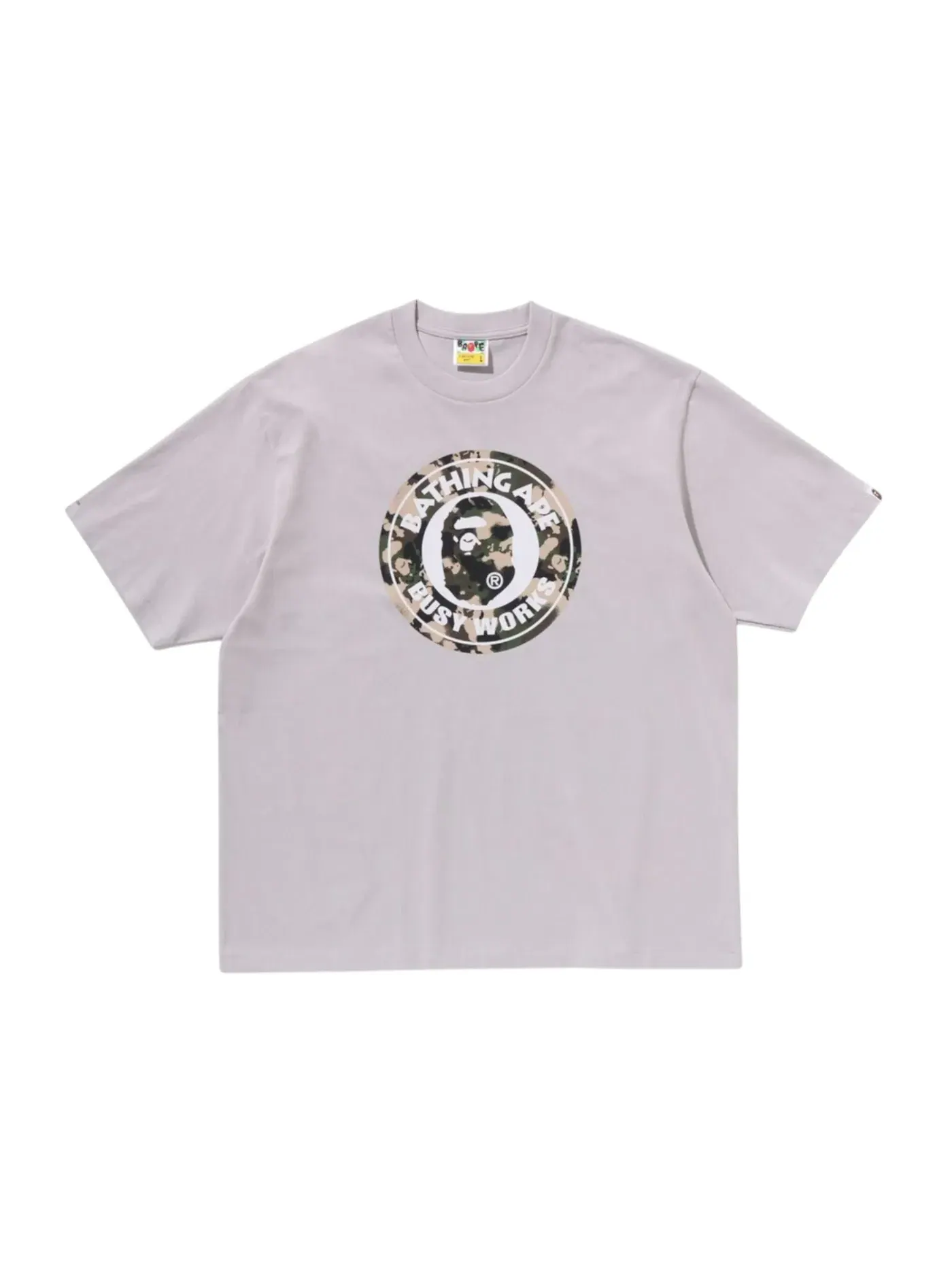 Мужская футболка свободного кроя с принтом BAPE Map Camo Busy Works Relaxed Fit Tee — изображение 1 из 1, серый