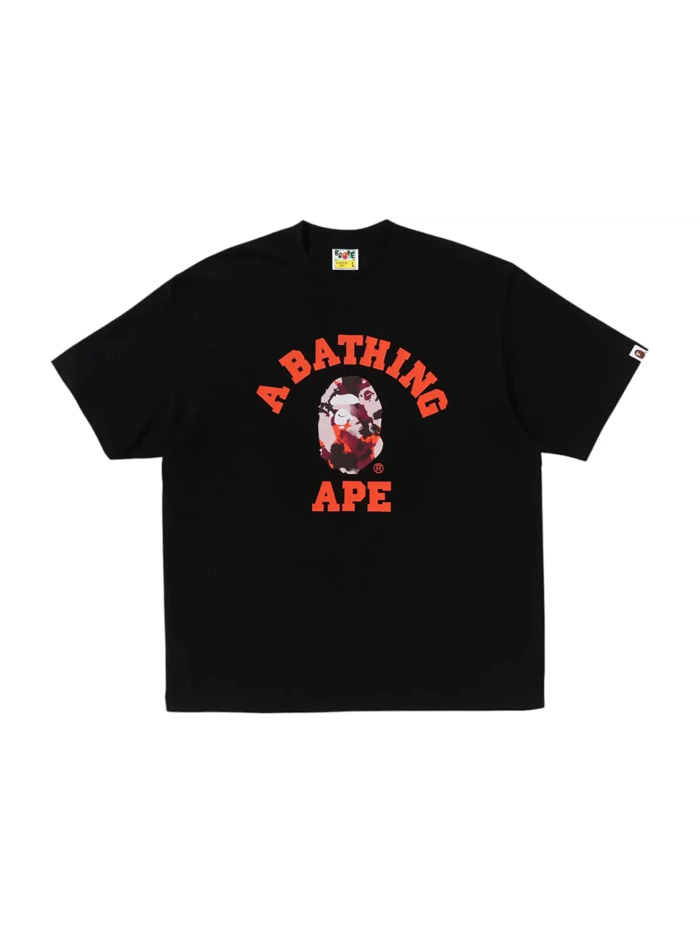 Мужская футболка с принтом BAPE Map Camo College Relaxed Fit Tee BAPE — изображение 1 из 1, черный