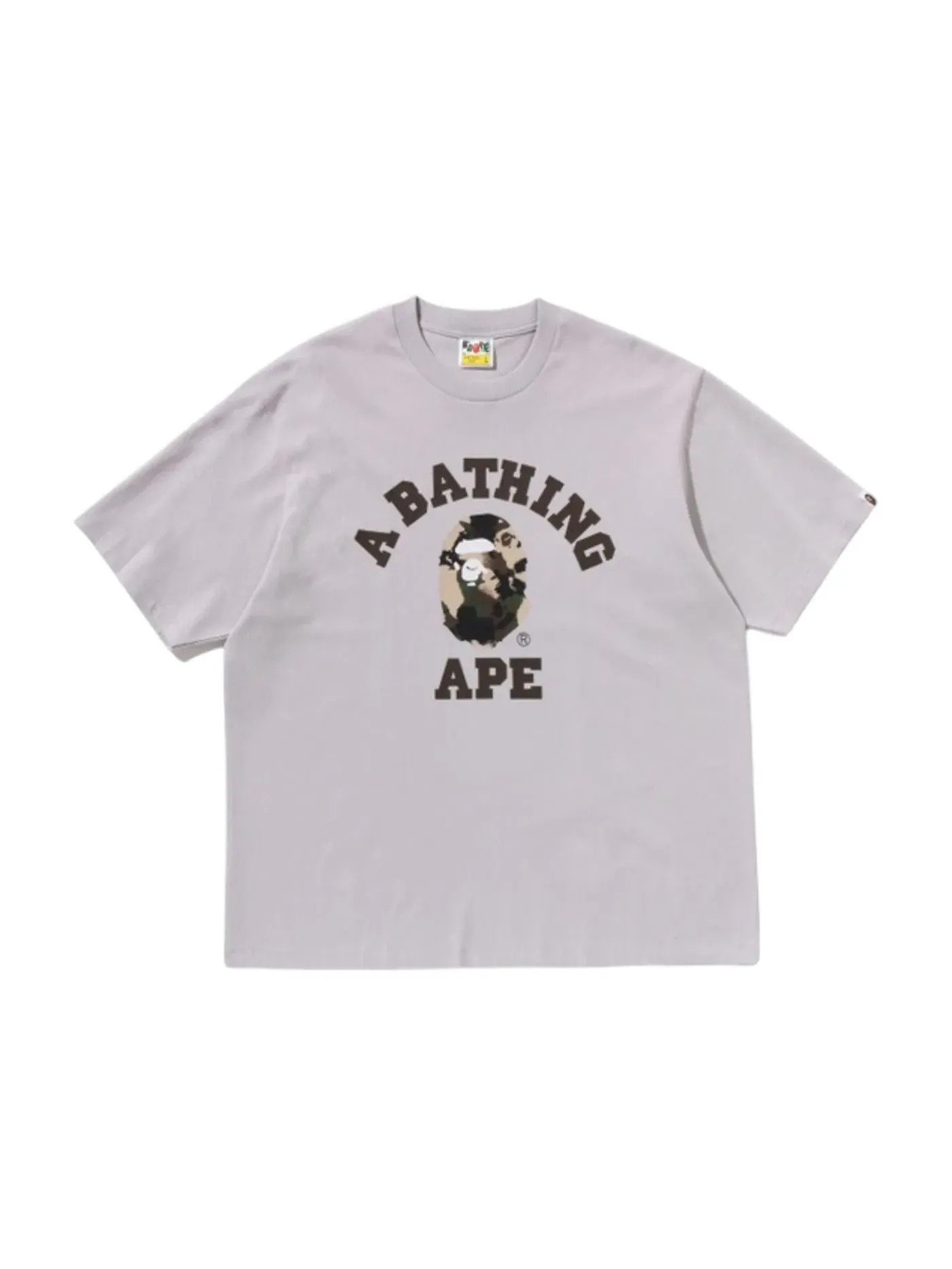 Мужская футболка свободного кроя с принтом BAPE Map Camo College Tee BAPE — изображение 1 из 1, серый