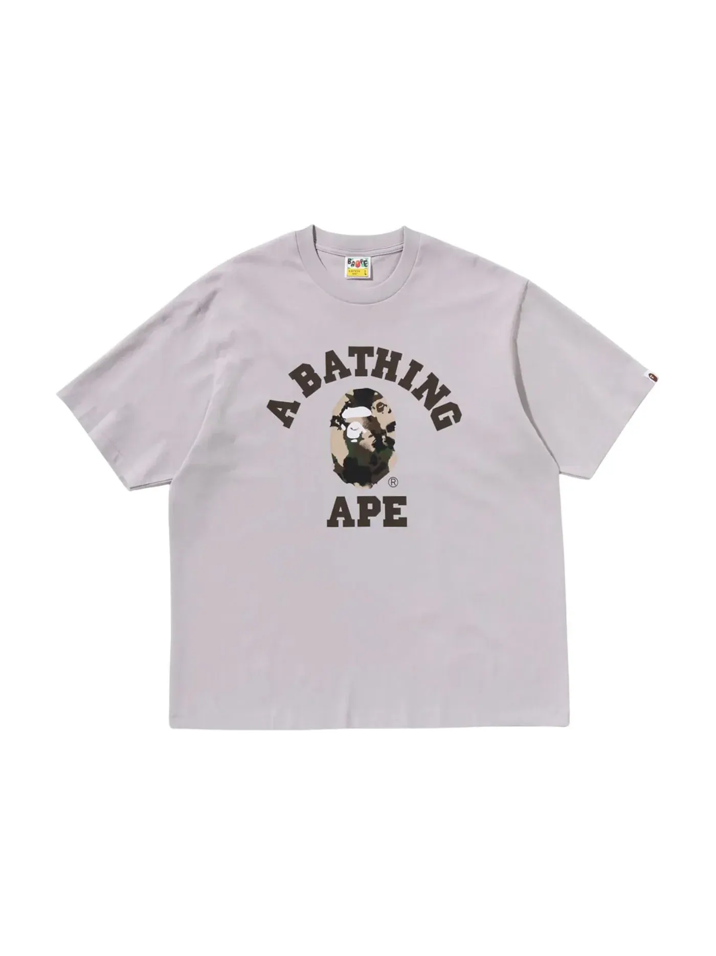 Мужская футболка свободного кроя с принтом BAPE Map Camo College Relaxed Fit Tee — изображение 1 из 1, серый