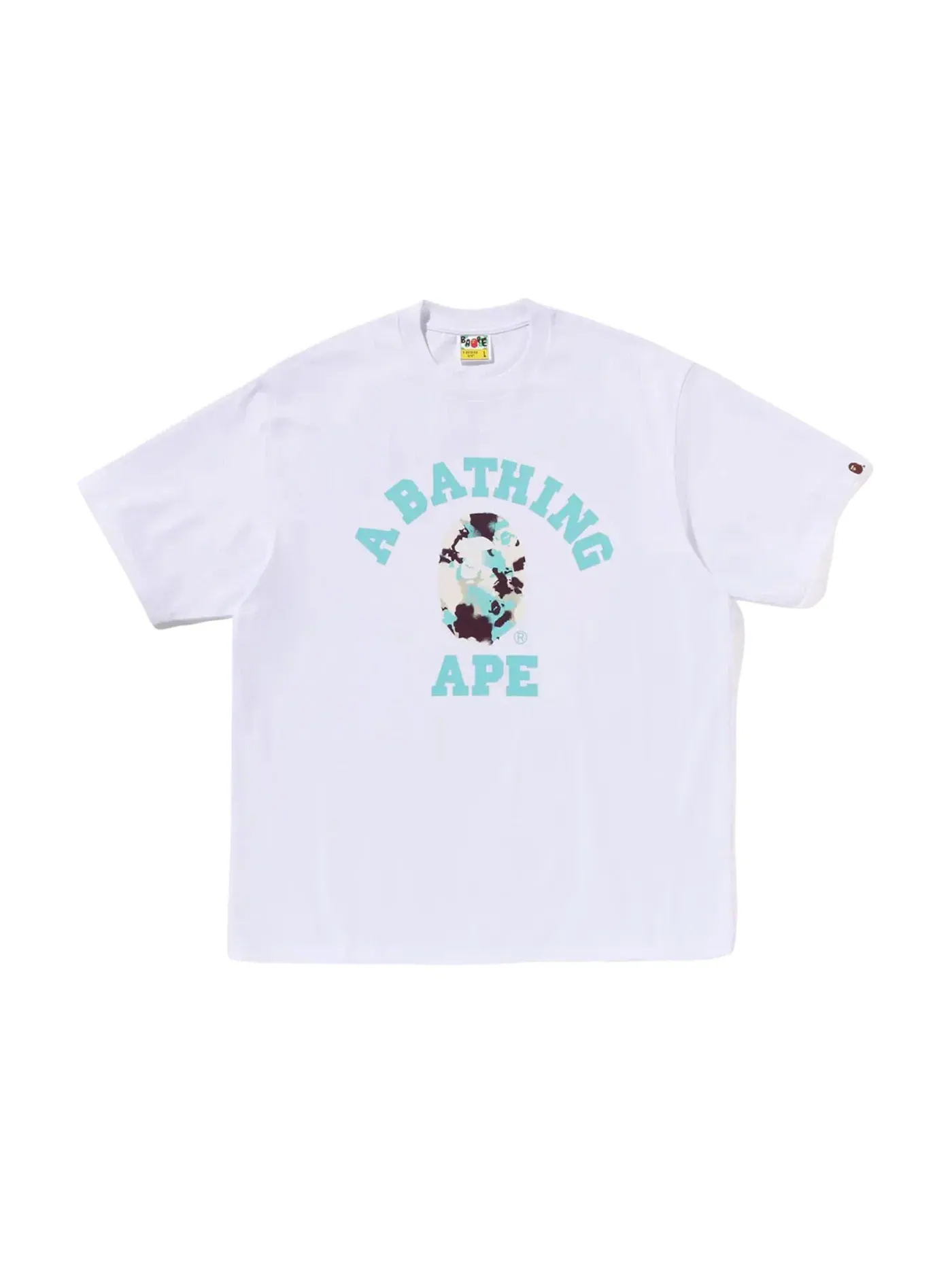 Мужская футболка свободного кроя с принтом BAPE Map Camo College Tee — изображение 1 из 1, белый