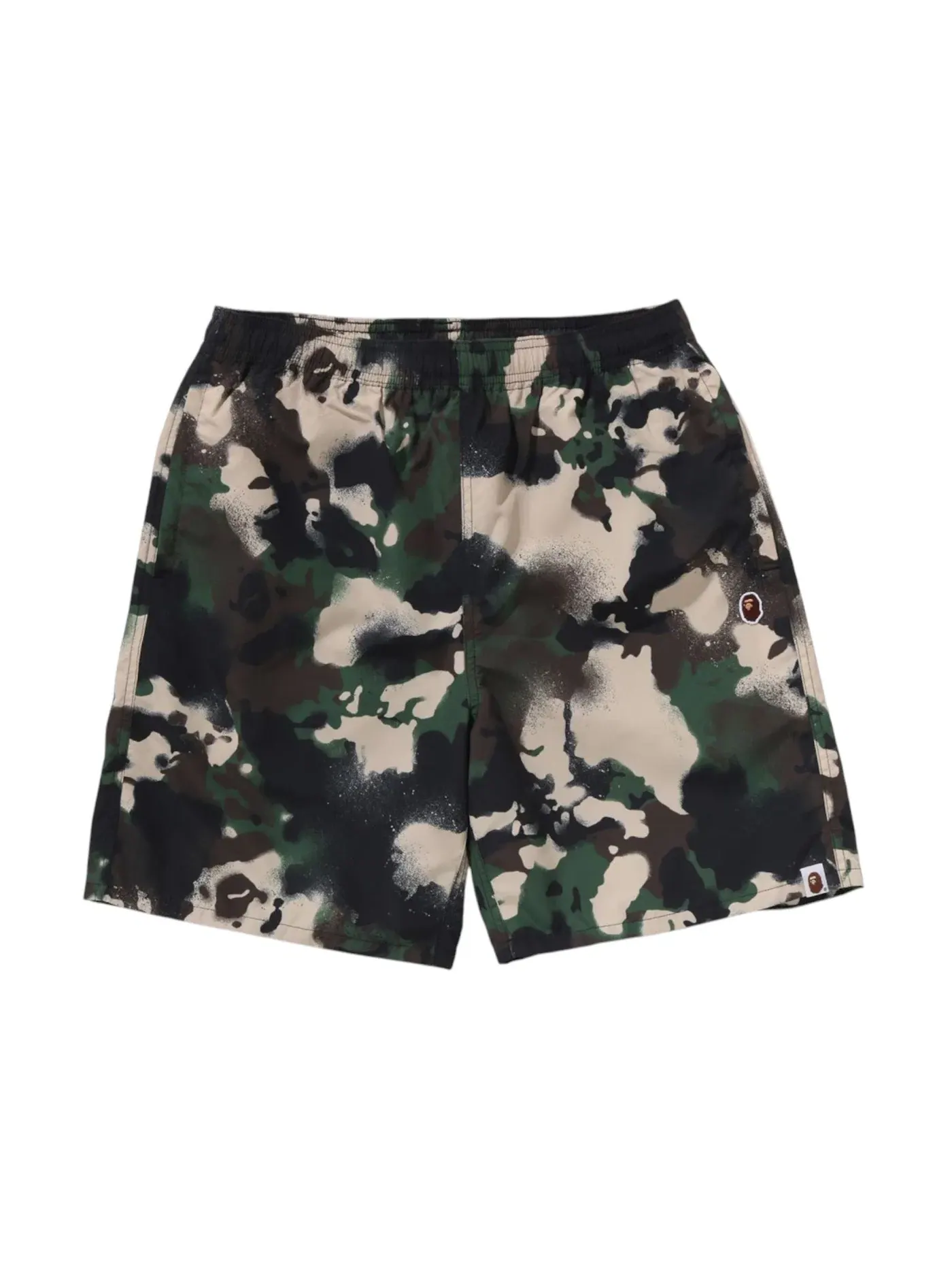 Мужские шорты с принтом BAPE Map Camo Regular Fit Beach Shorts BAPE — изображение 1 из 2, зеленый