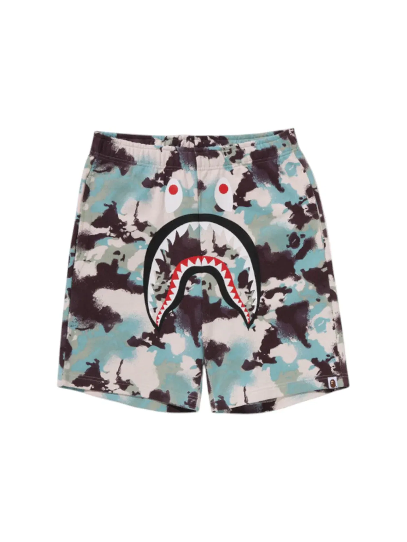 Мужские шорты с принтом BAPE Map Camo Regular Fit Shark Sweat Shorts BAPE — изображение 1 из 2, мульти