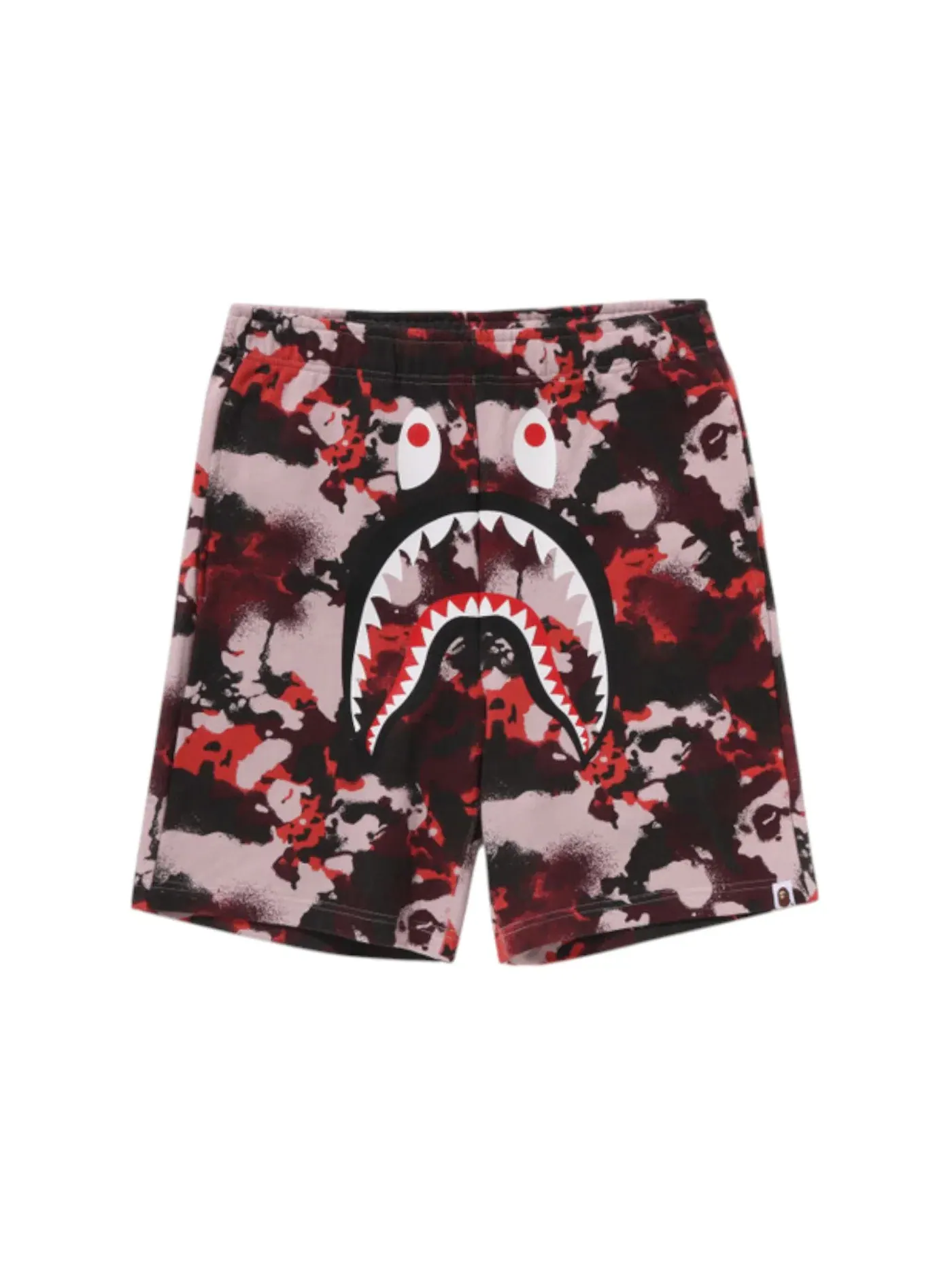 Мужские шорты с принтом BAPE Map Camo Regular Fit Shark BAPE — изображение 1 из 2, красный