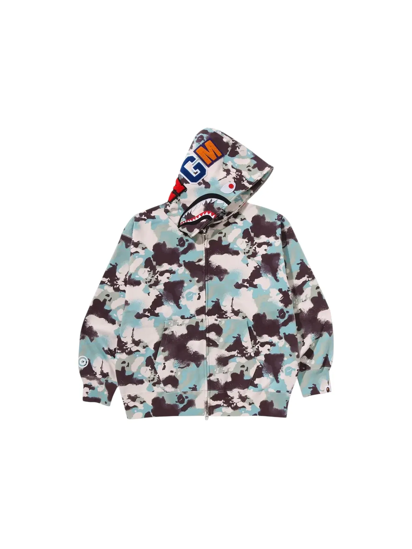 Мужская худи с принтом BAPE Map Camo Shark Full Zip Hoodie BAPE — изображение 1 из 2, мульти