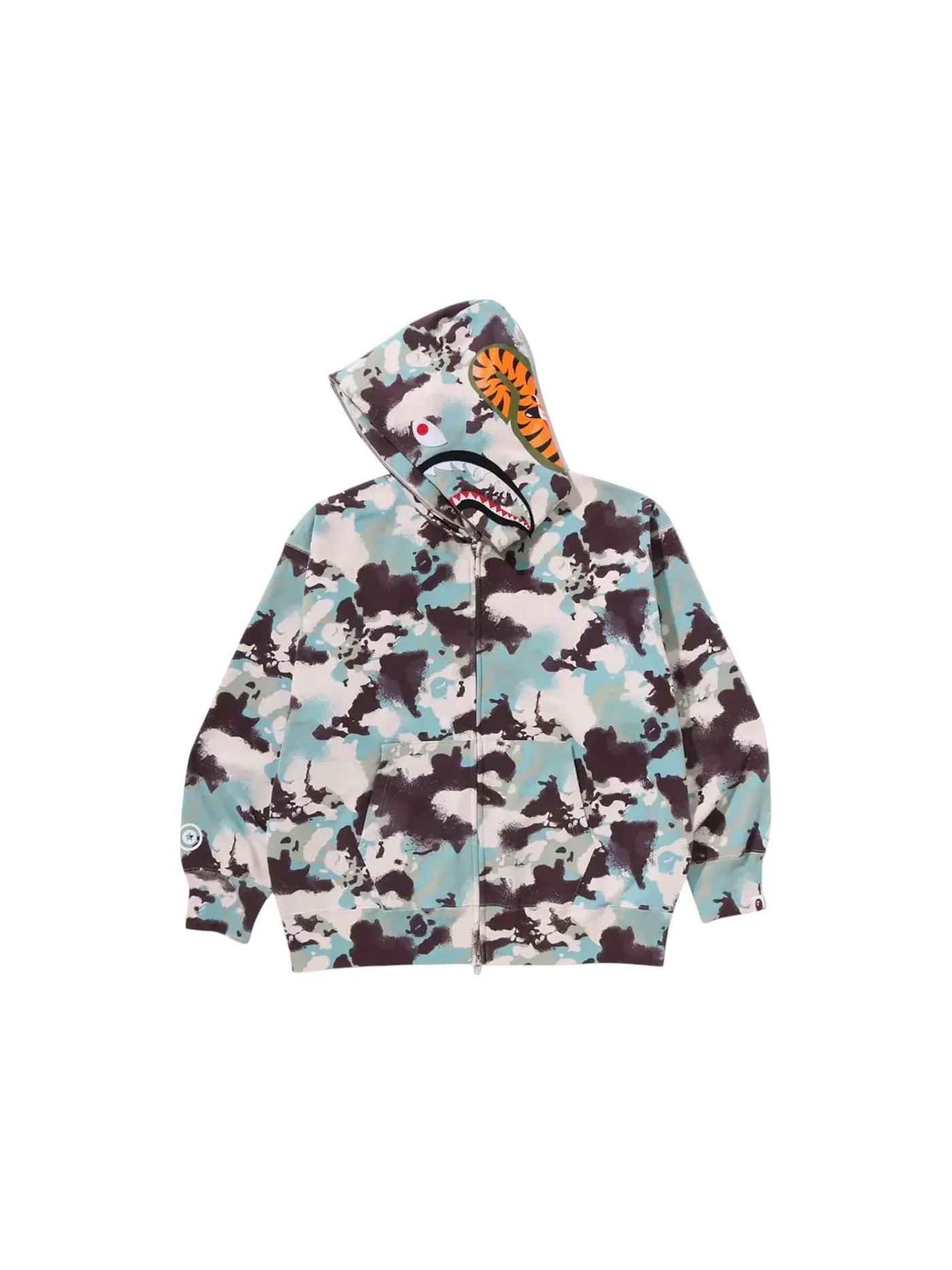 Мужская худи с принтом BAPE Map Camo Shark Full Zip — изображение 2 из 3, мульти