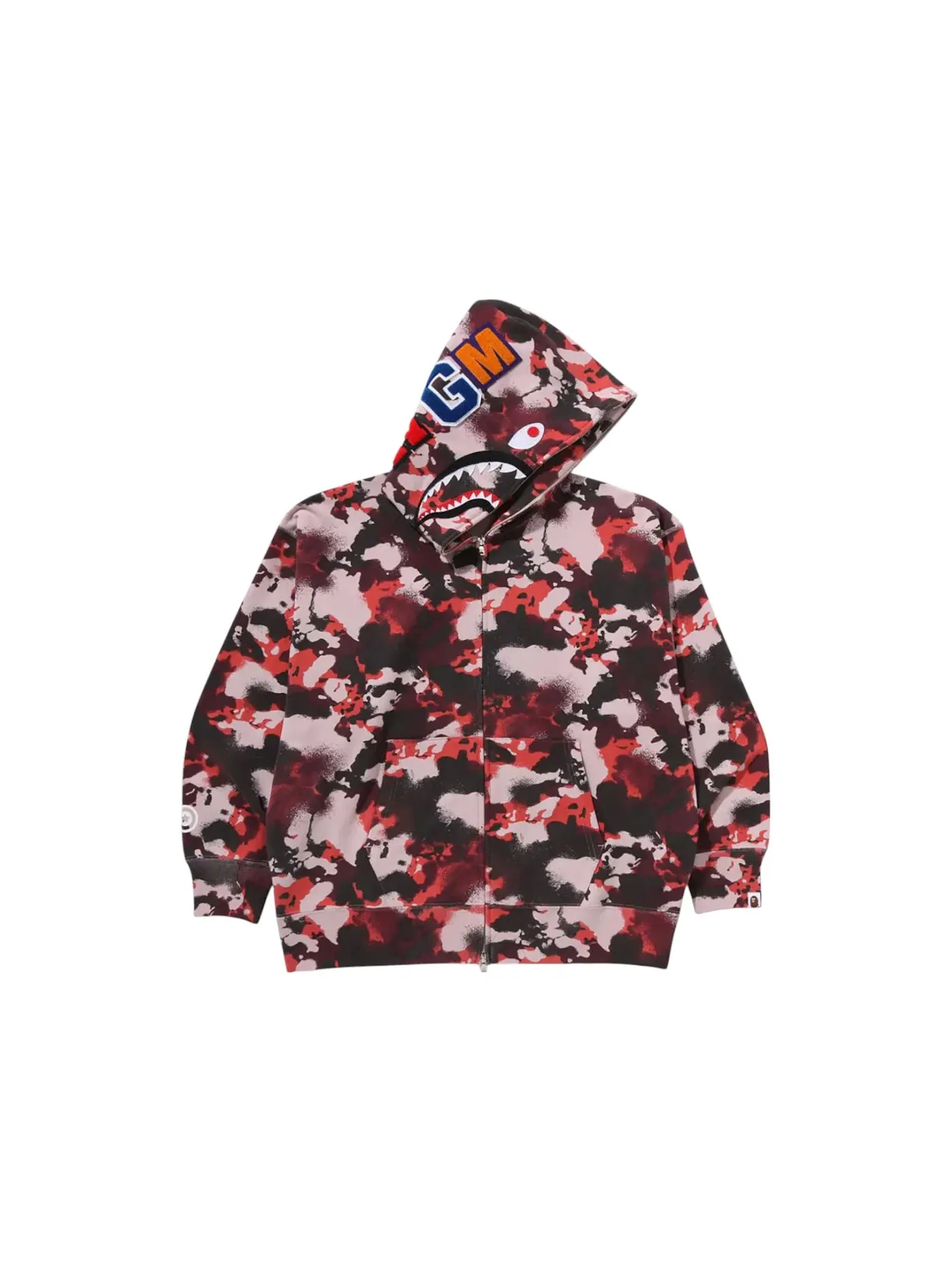 Мужская худи с принтом Map Camo Shark BAPE — изображение 1 из 2, красный