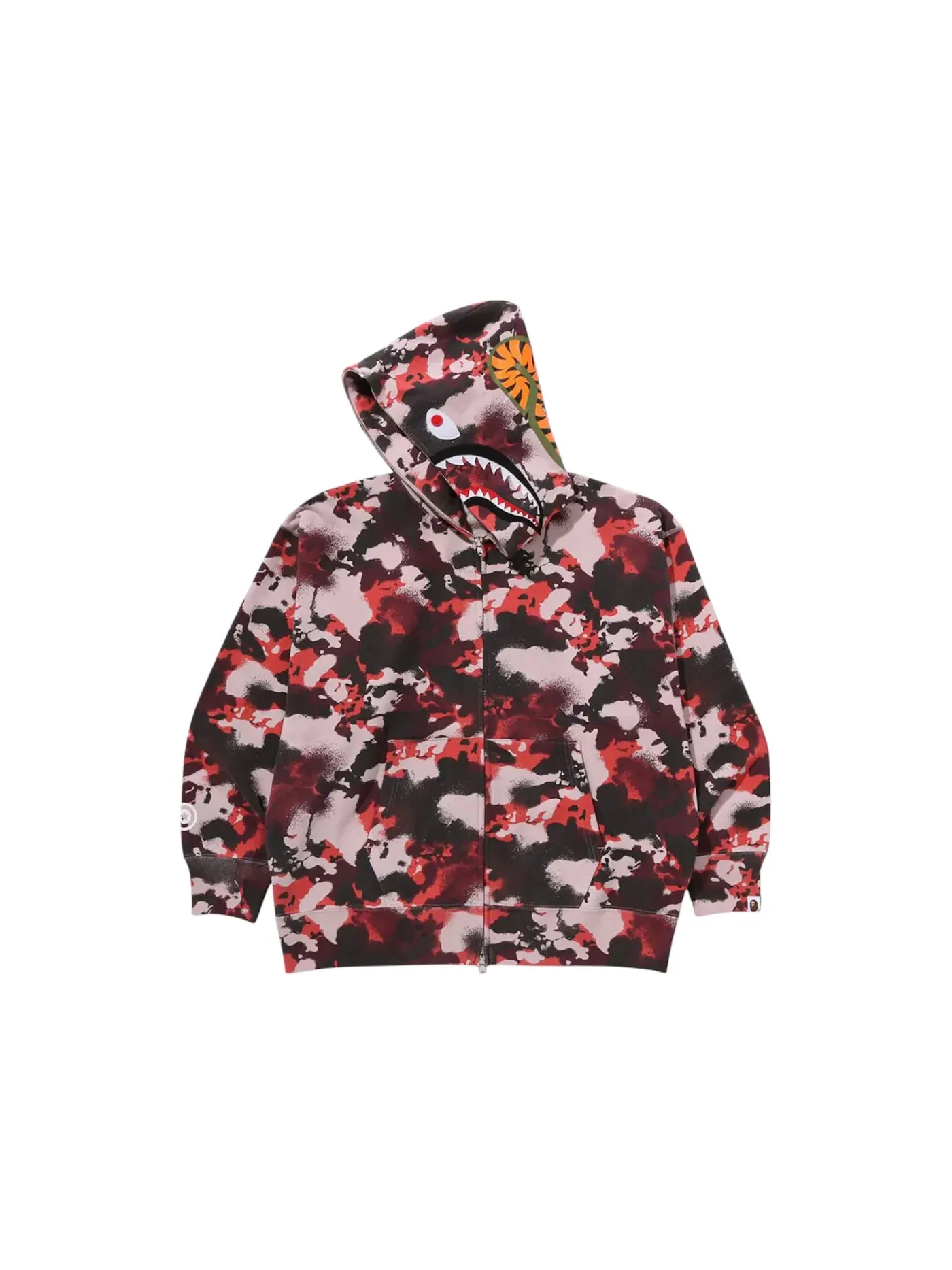 Мужская худи с принтом Map Camo Shark BAPE — изображение 2 из 2, красный