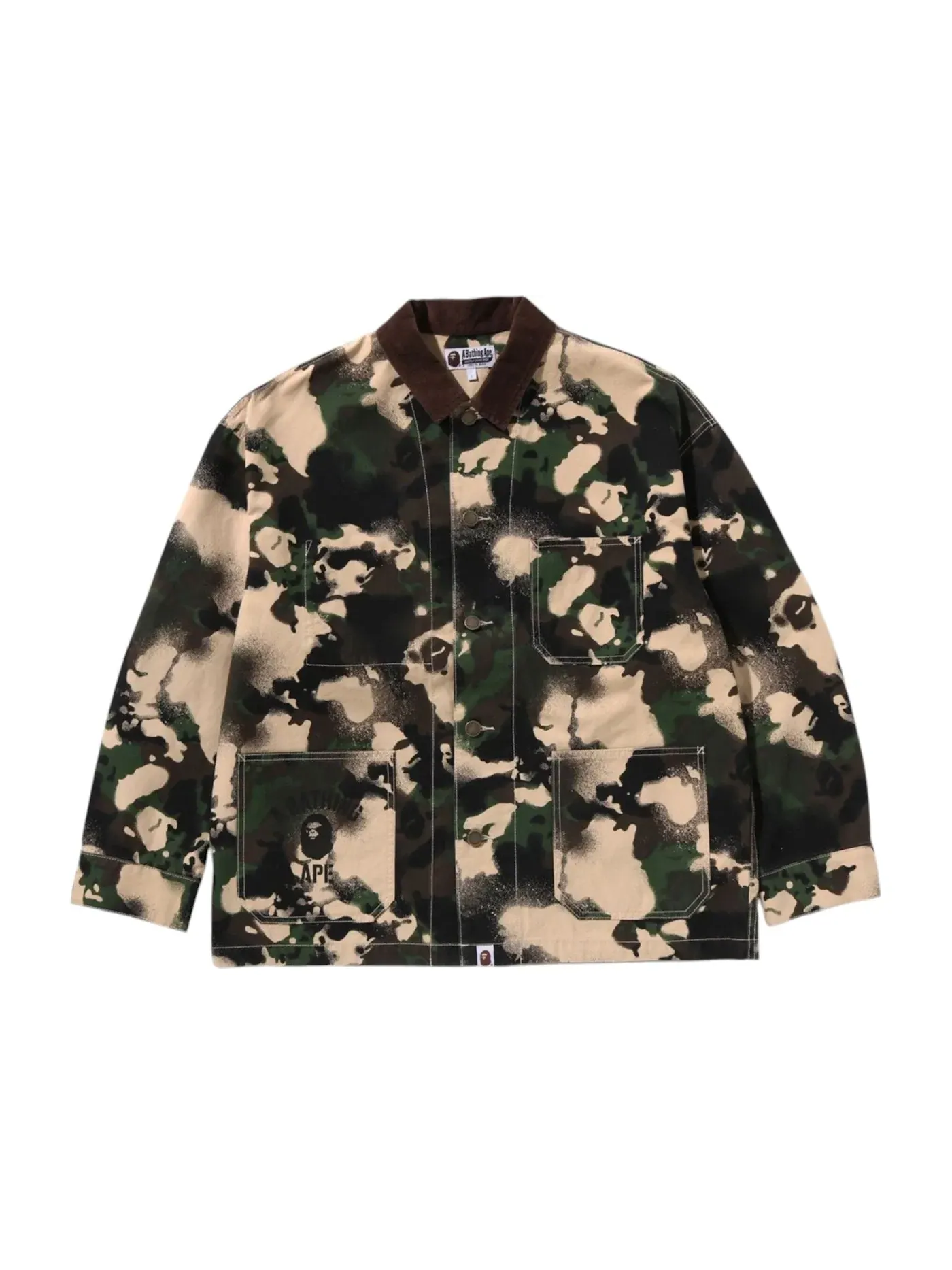 Мужское пальто с камуфляжным принтом BAPE — изображение 1 из 1, зеленый