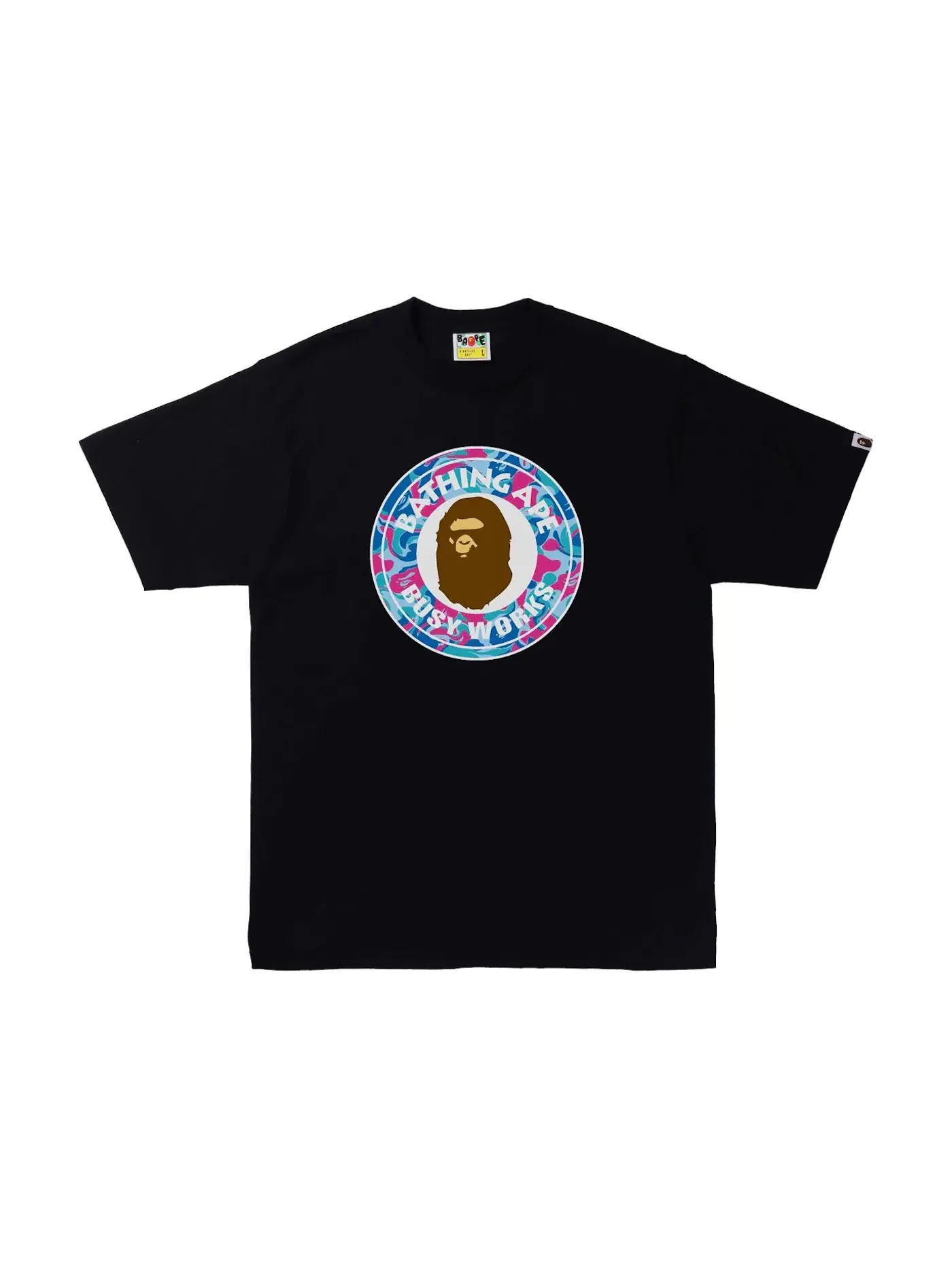 Мужская футболка с принтом BAPE Marble Camo Busy Works Tee — изображение 1 из 1, черный
