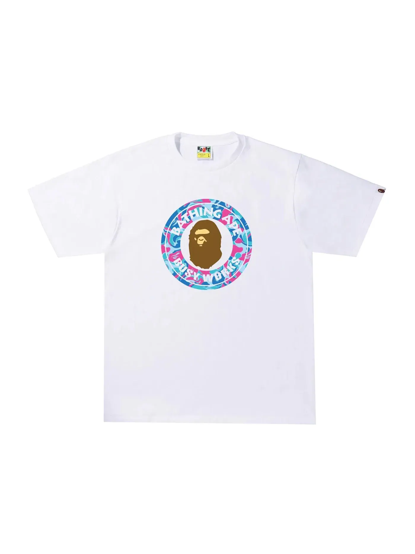Мужская футболка с принтом BAPE Marble Camo Busy Works Tee — изображение 1 из 1, белый