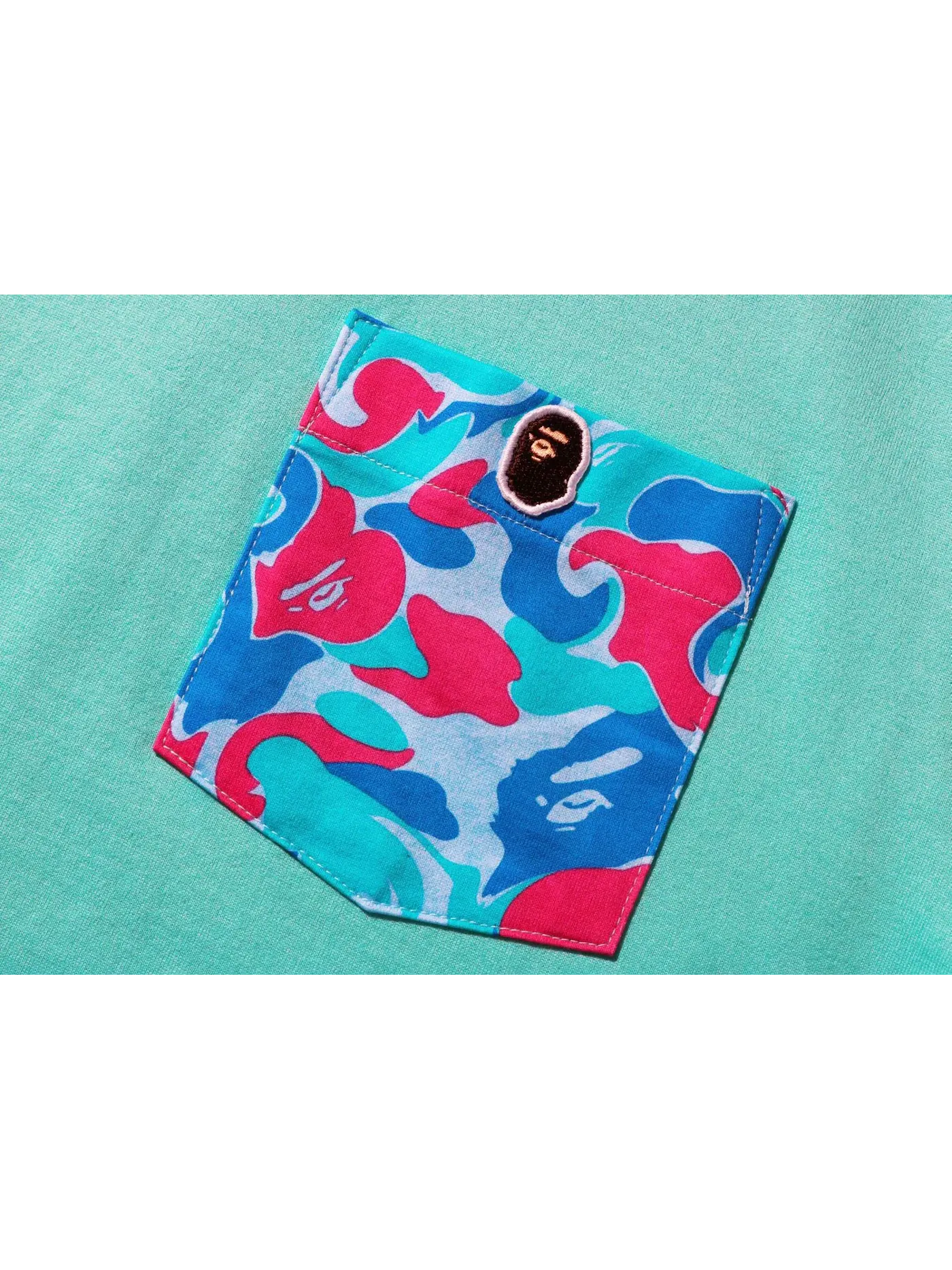 Мужская футболка с принтом Tee BAPE — изображение 2 из 2, зеленый