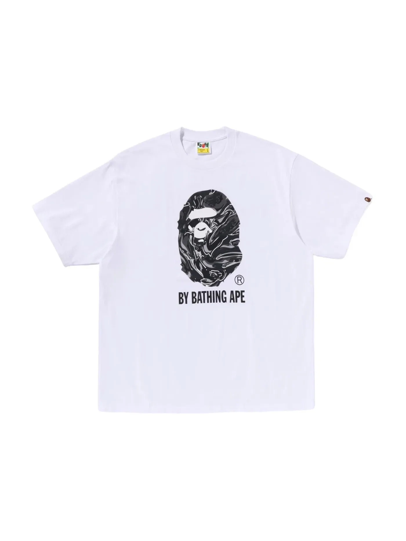 Мужская футболка с принтом BAPE Marbling Camo By Bathing Ape Relaxed Fit Tee BAPE — изображение 1 из 1, белый