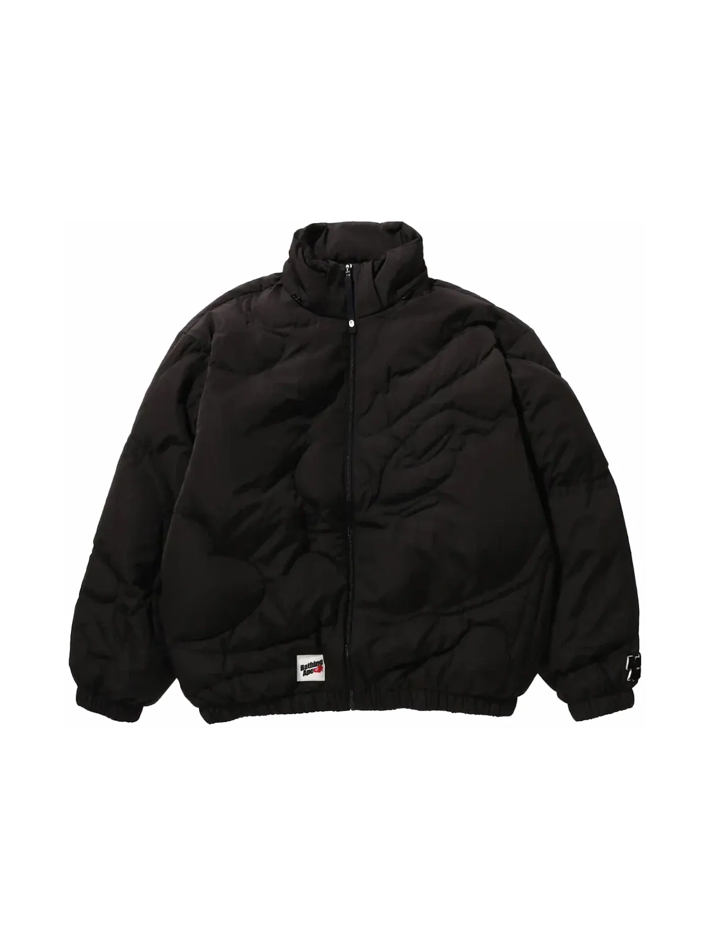 Мужская куртка-пуховик с капюшоном BAPE Mega ABC Camo Detachable Hoodie Puffer Down Jacket — изображение 2 из 3, черный