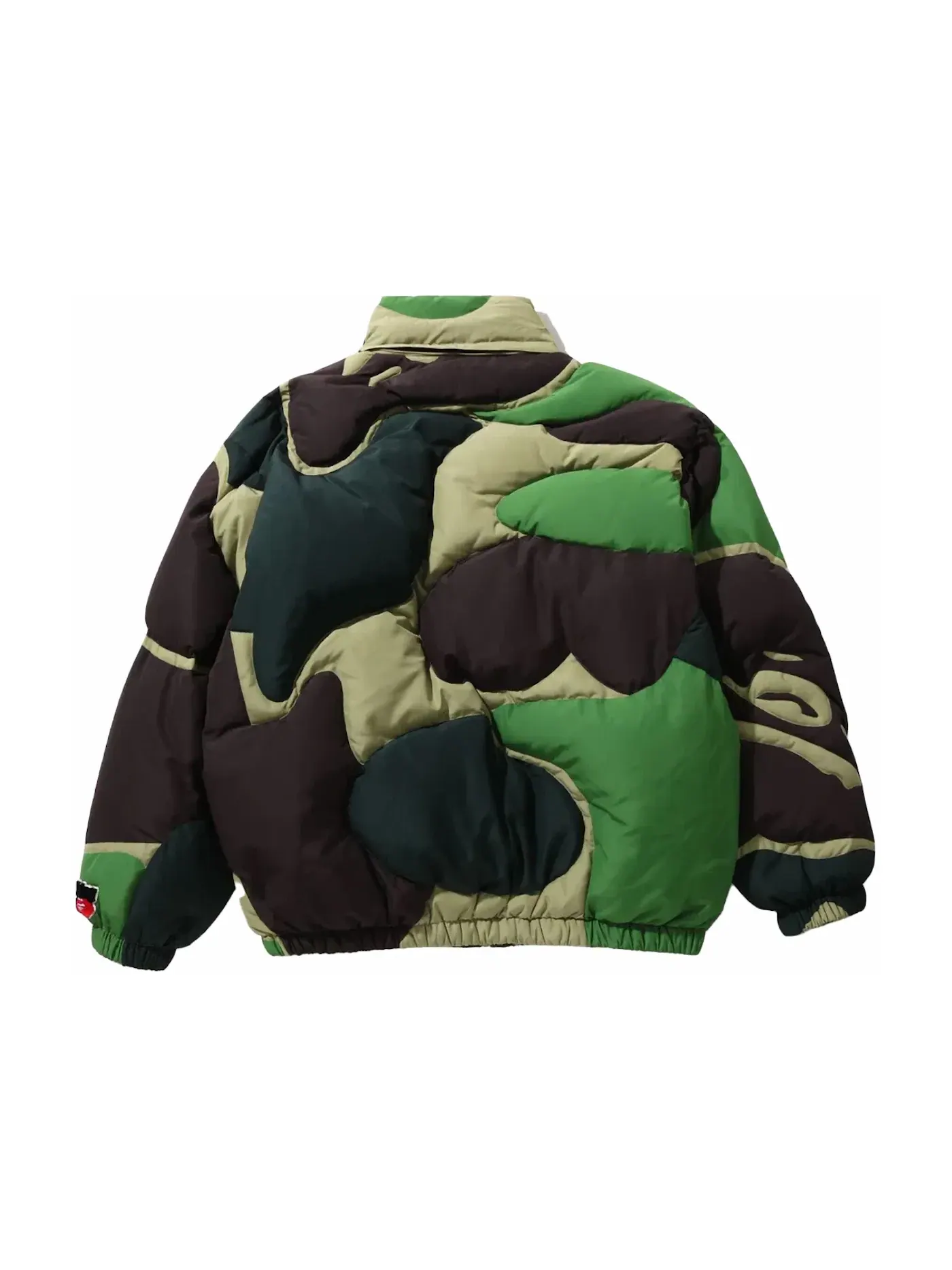 Мужская куртка-пуховик с капюшоном Mega ABC Camo BAPE — изображение 3 из 3, зеленый