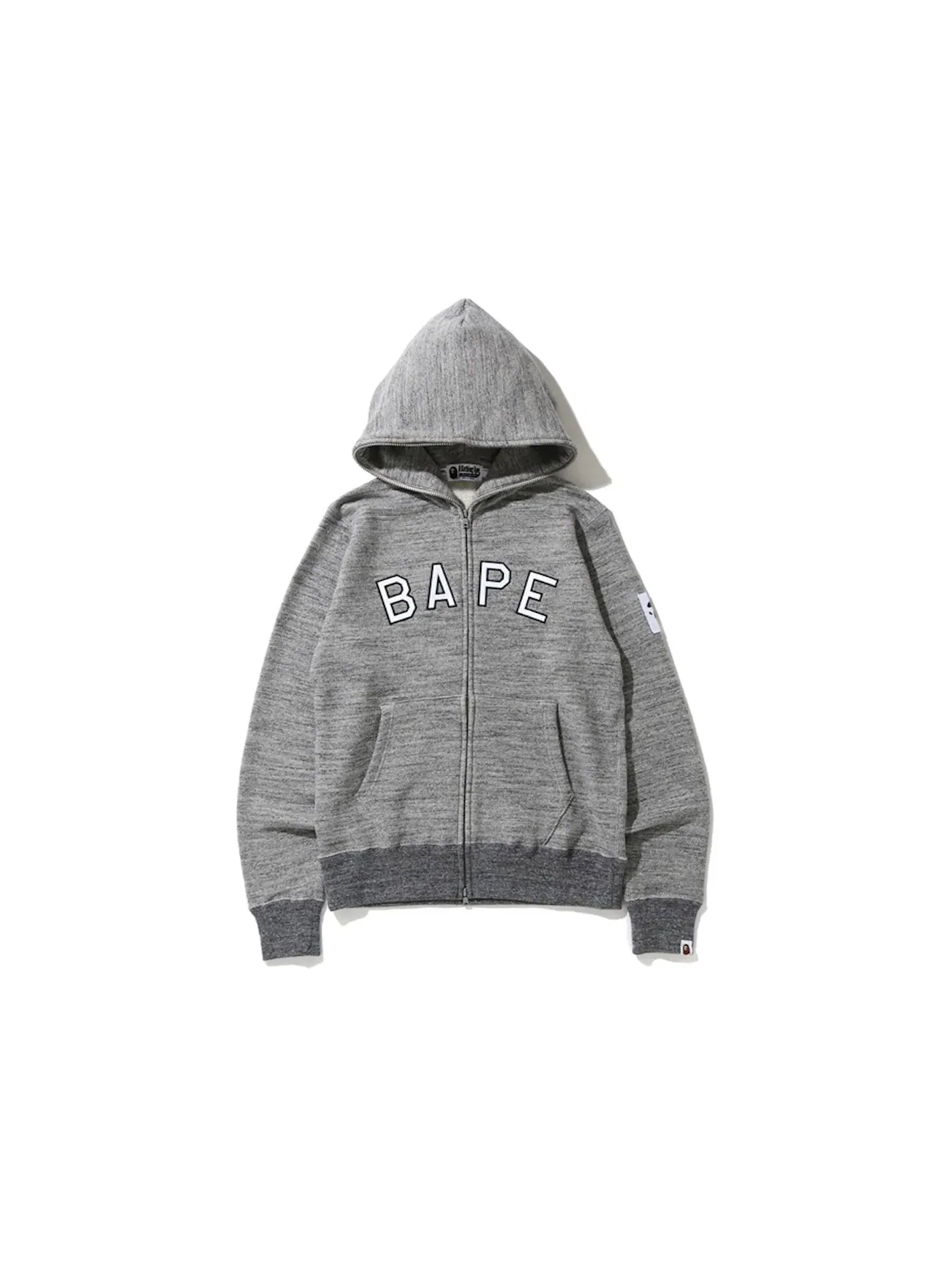 Мужской худи BAPE Melange Full Zip Hoodie — изображение 1 из 1, серый