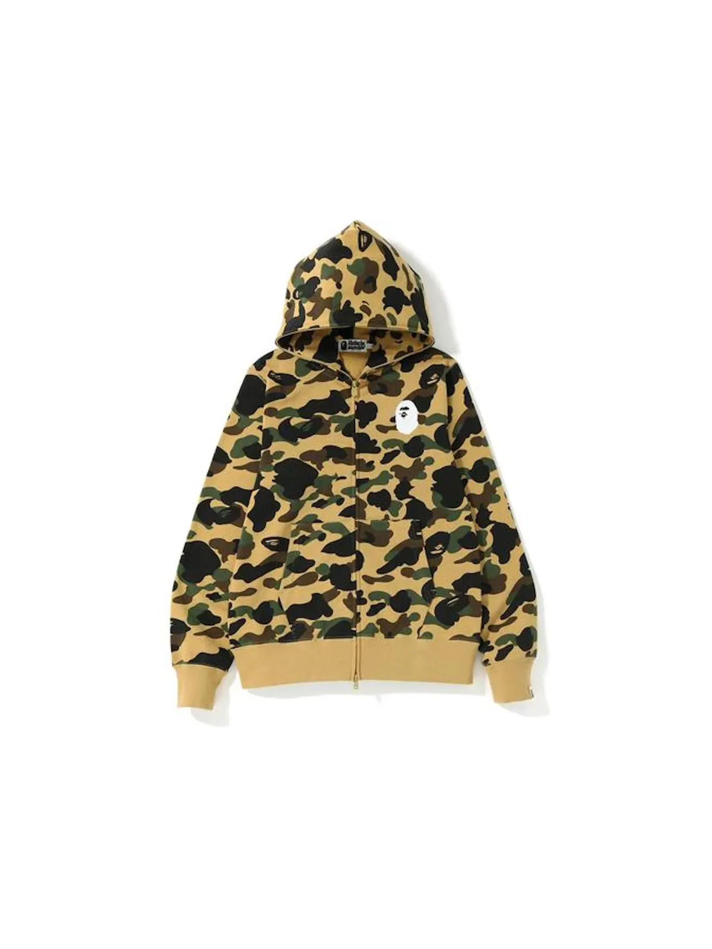Мужская худи с камуфляжным принтом 1st Camo Full Zip BAPE — изображение 1 из 1, желтый