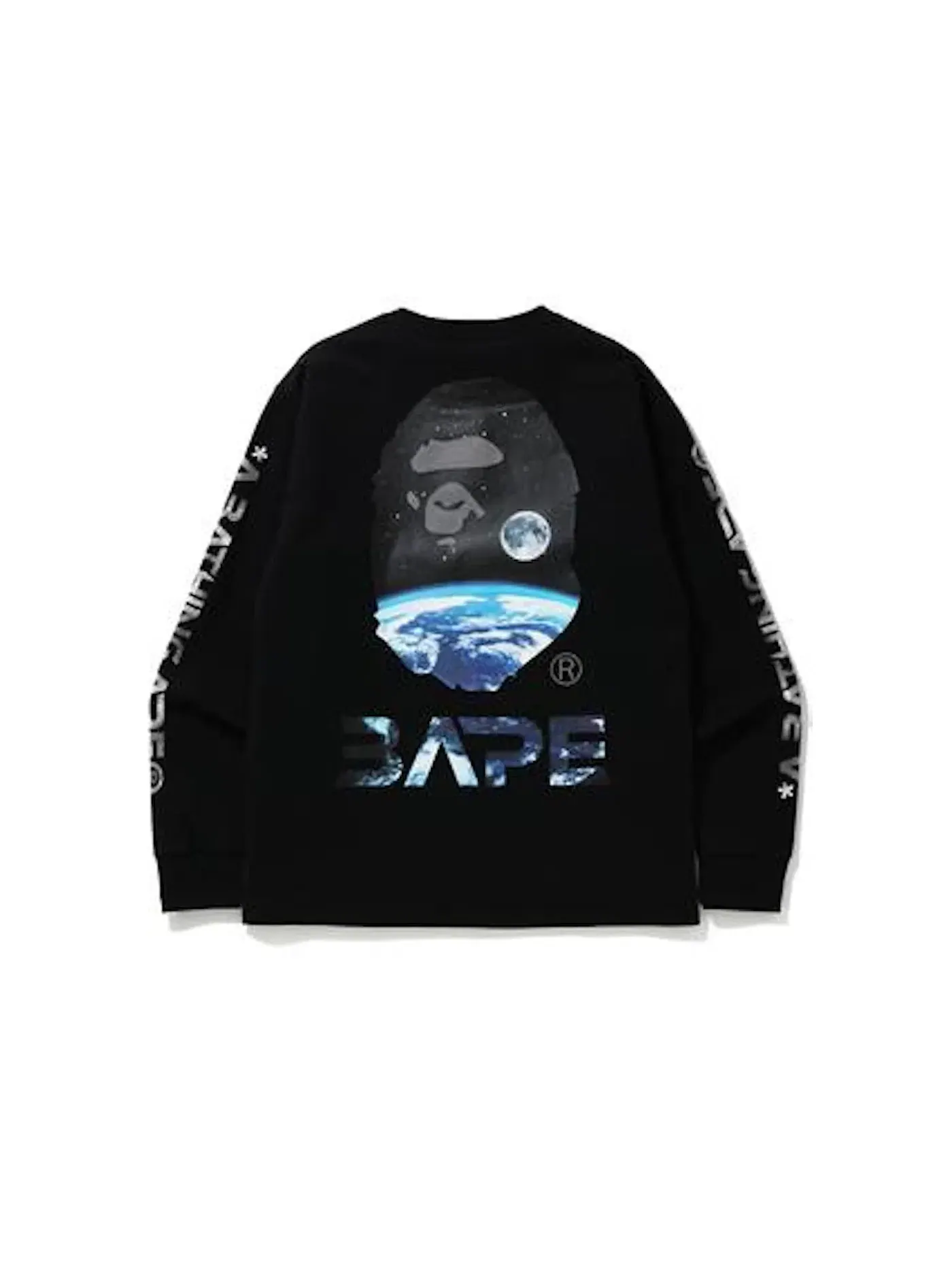 Мужская футболка с длинным рукавом BAPE Tee — изображение 1 из 3, черный