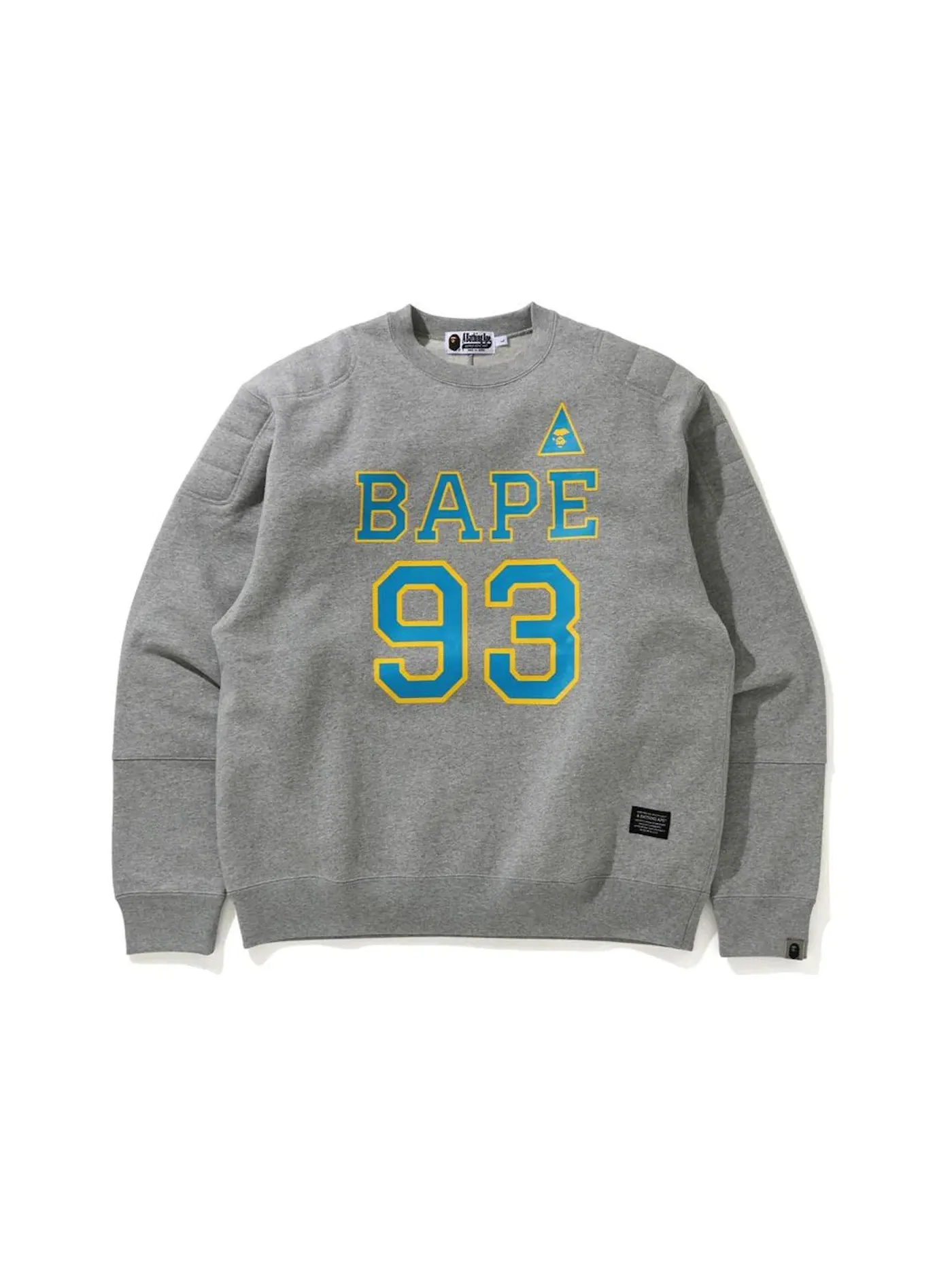 Мужской свитшот свободного кроя с набивным дизайном BAPE — изображение 1 из 2, серый