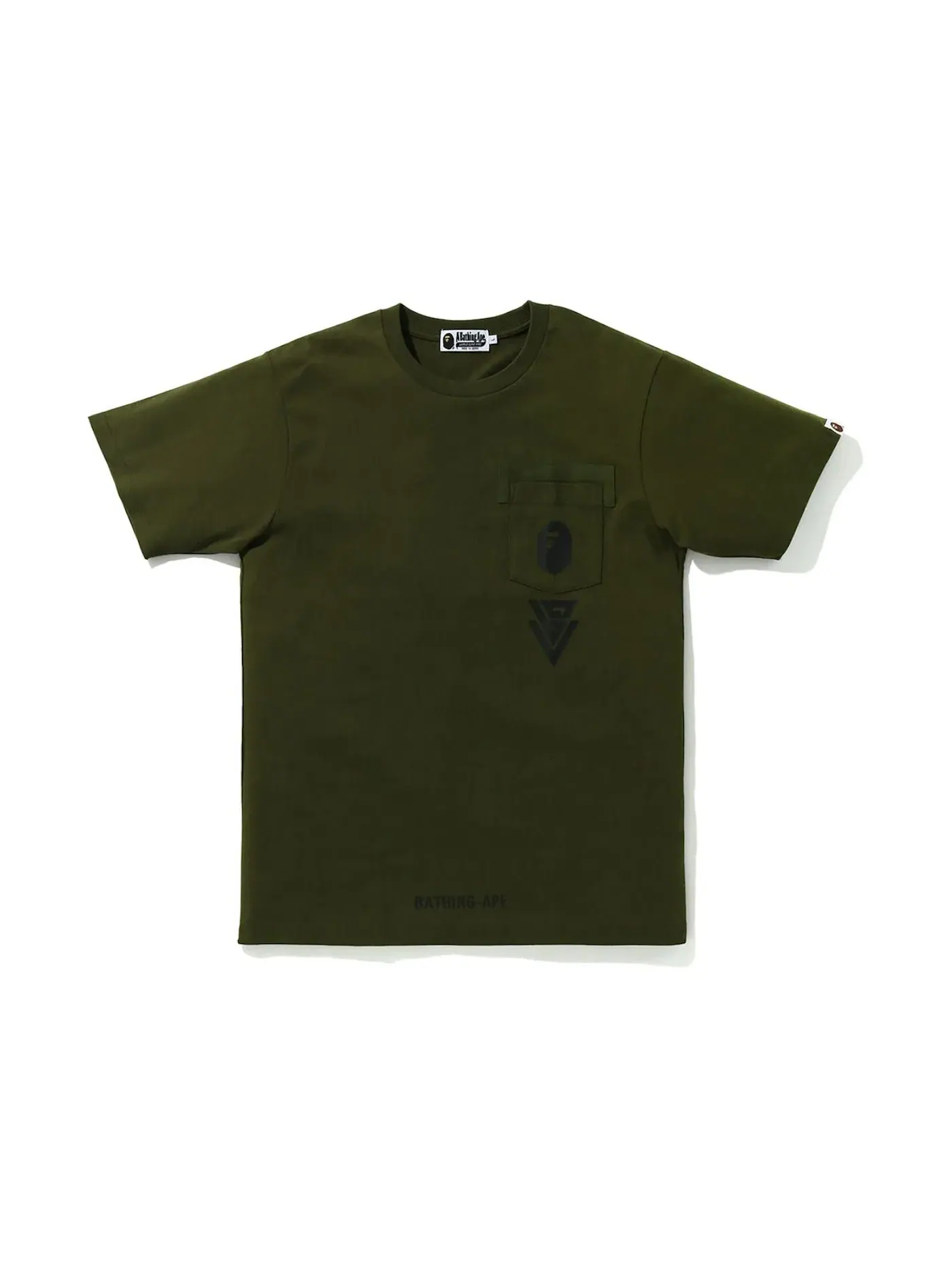 Мужская футболка с накладным карманом BAPE Tee, Olivedrab — изображение 1 из 2