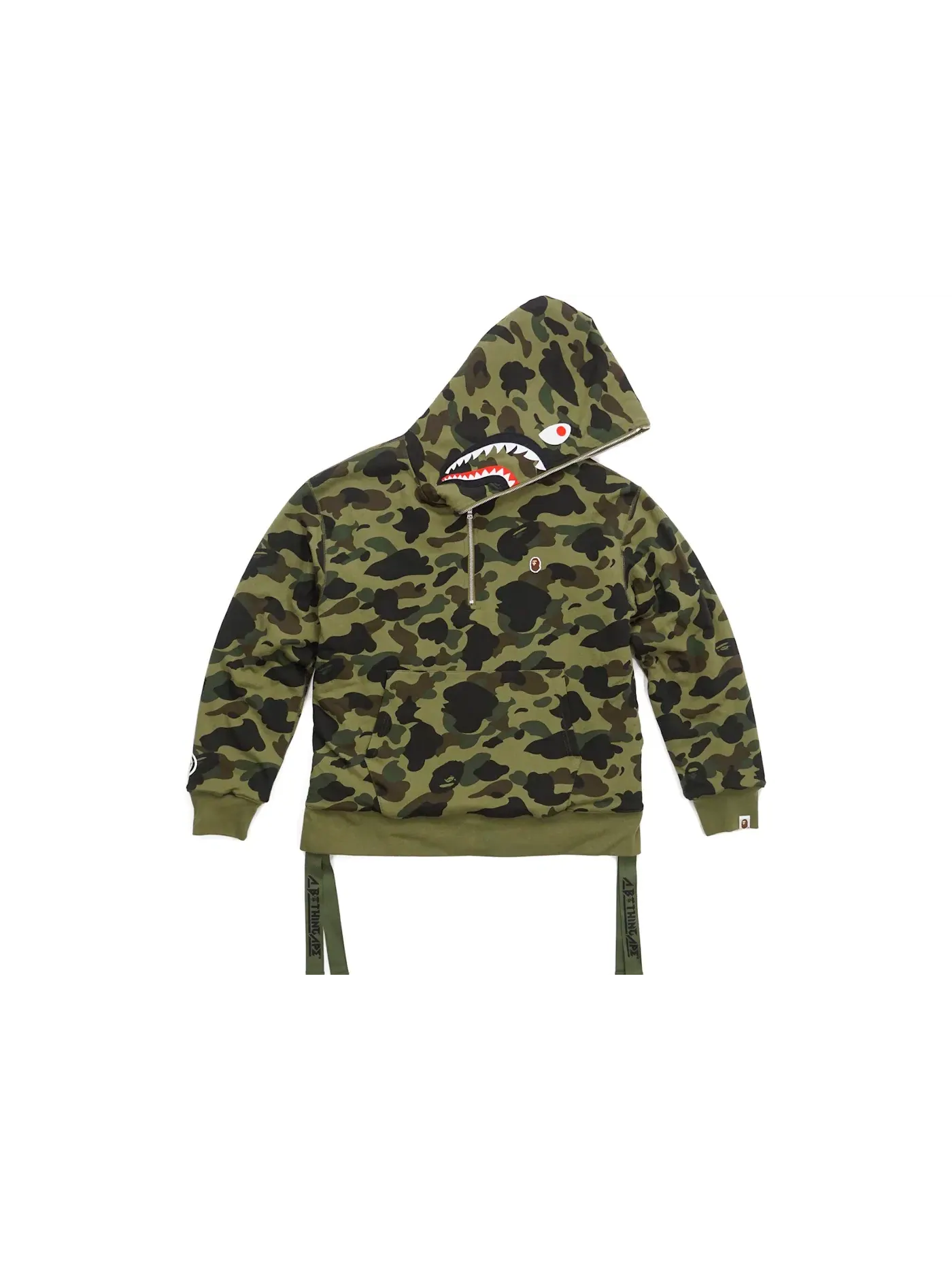 Мужской пуловер-худи с камуфляжным принтом BAPE Hoodie — изображение 1 из 2, зеленый