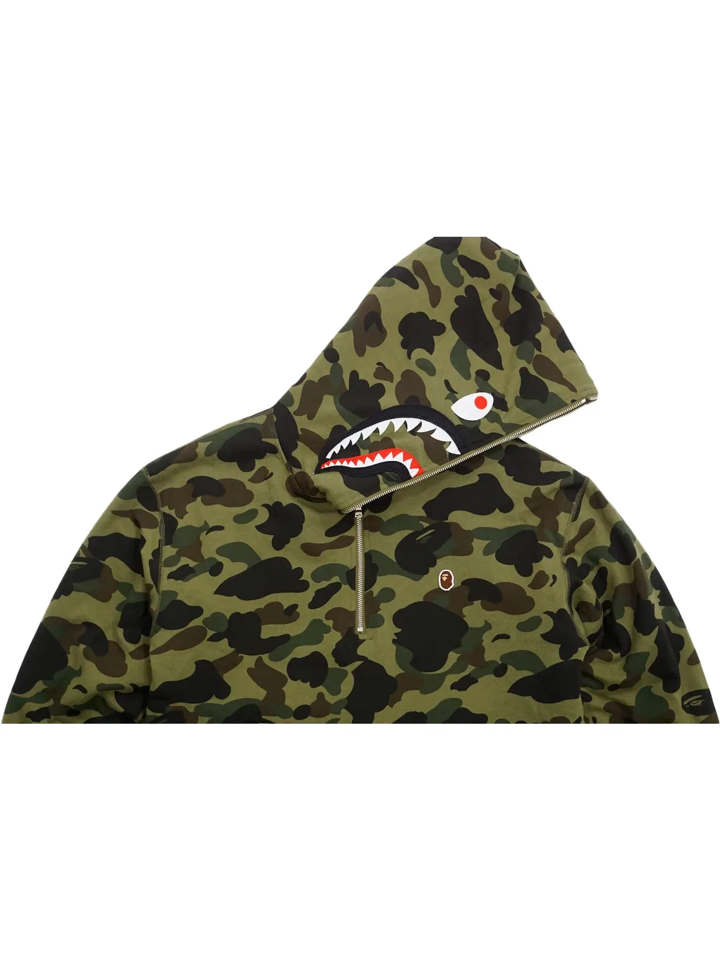 Мужской пуловер-худи с камуфляжным принтом BAPE Hoodie — изображение 2 из 2, зеленый