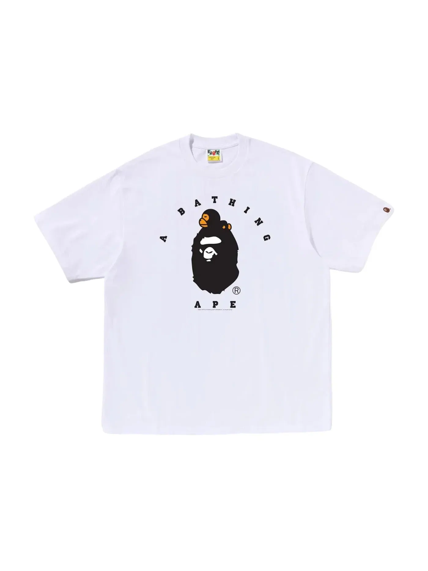 Мужская футболка с принтом BAPE Milo College Relaxed Fit II Tee — изображение 1 из 1, белый