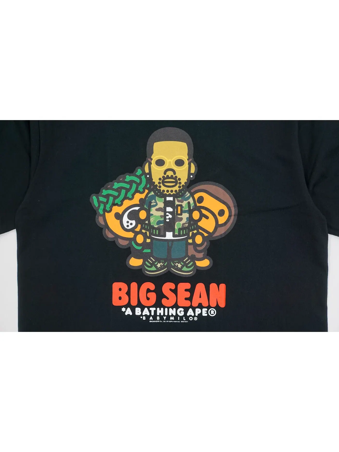 Мужская футболка с принтом Milo Big Sean Tee BAPE — изображение 2 из 2, черный