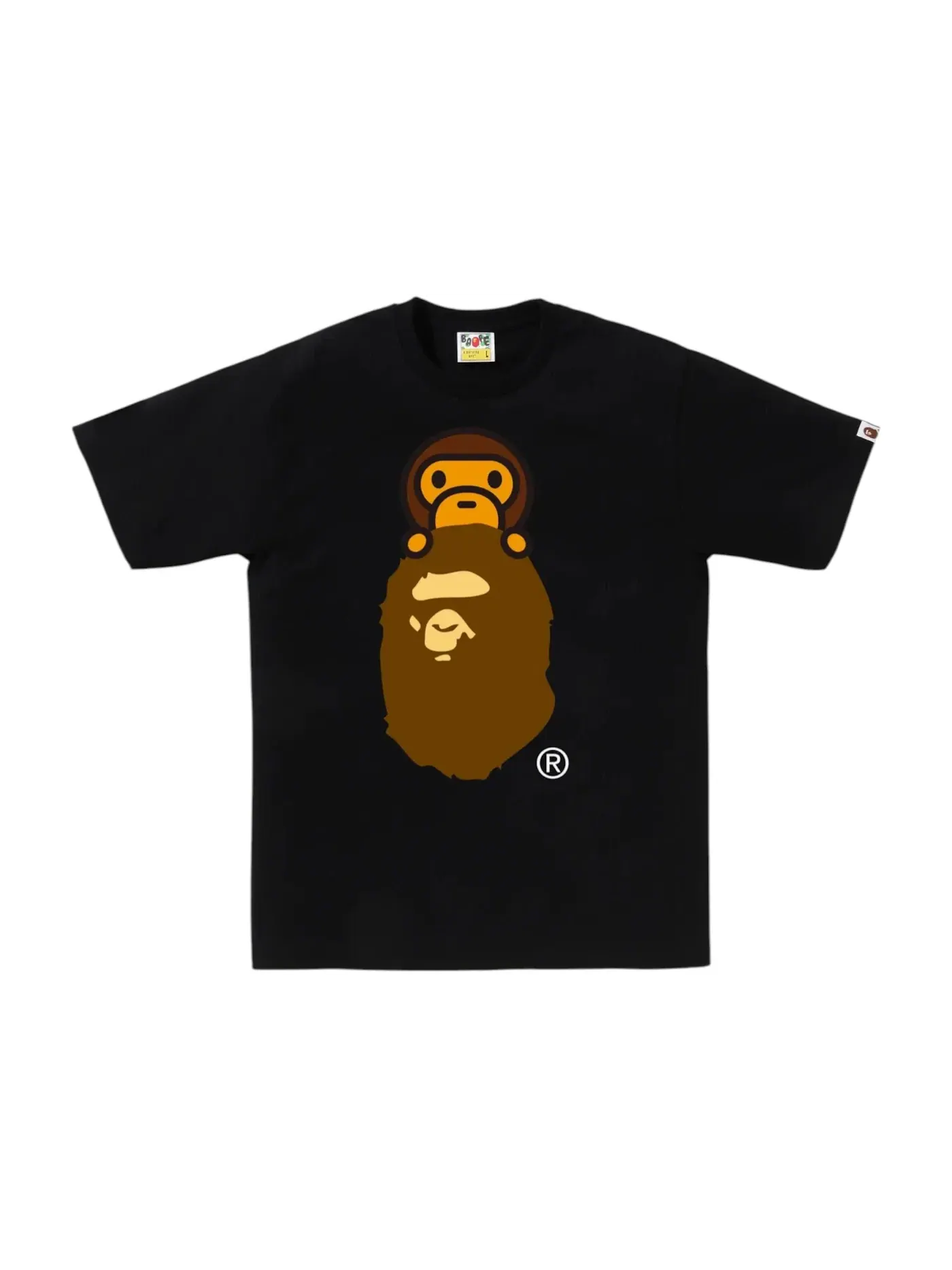 Мужская футболка с принтом Milo On Ape Head BAPE — изображение 1 из 1, черный