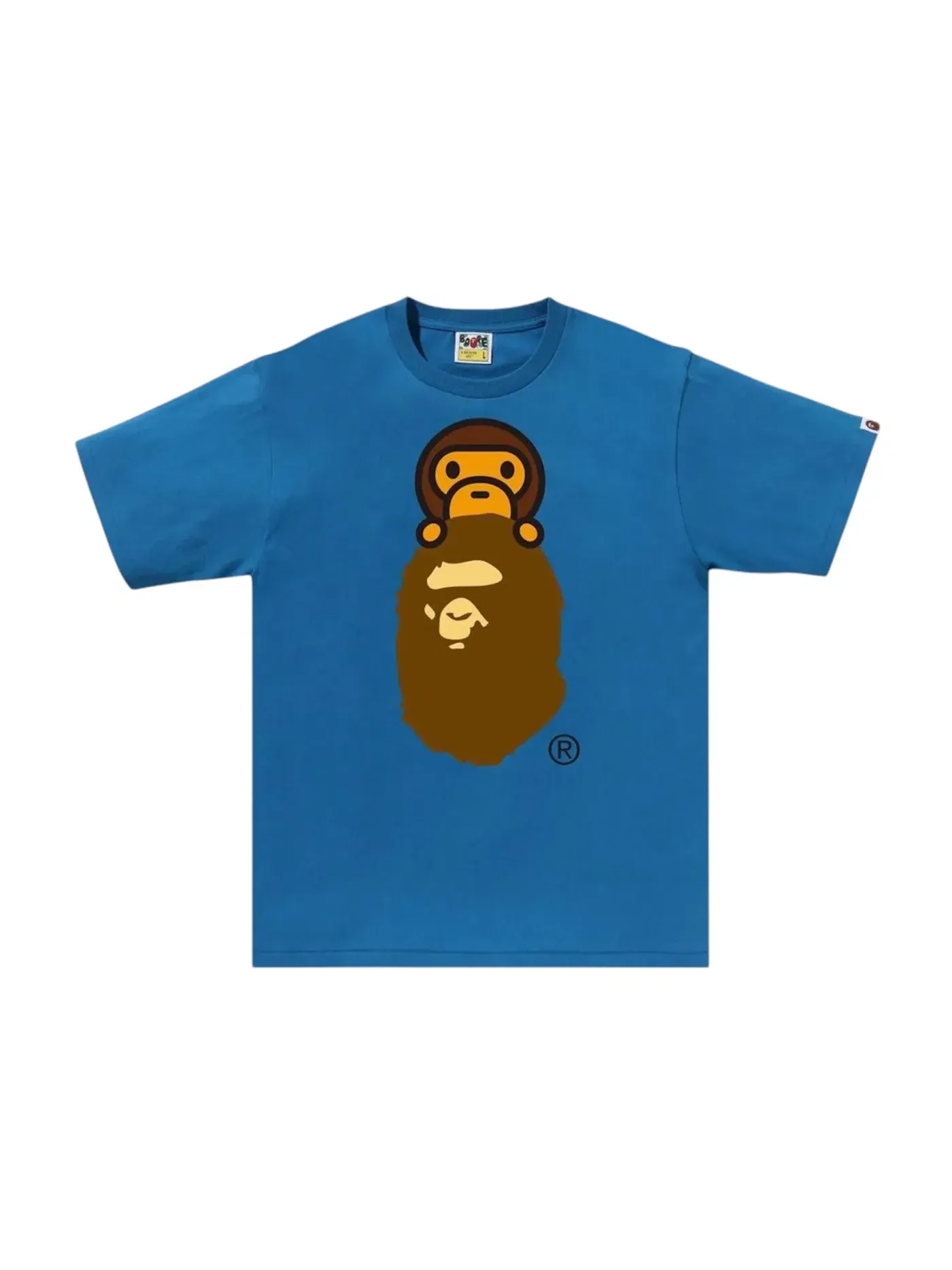Мужская футболка с принтом Milo On Ape Head BAPE — изображение 1 из 1, синий