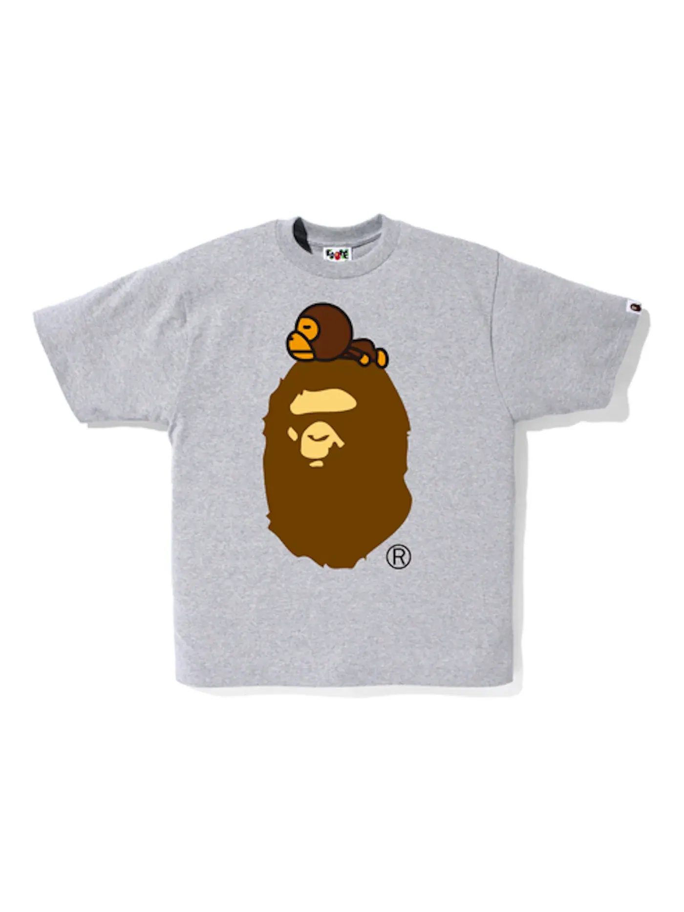 Мужская футболка с принтом BAPE Milo On Big Ape Tee BAPE — изображение 1 из 1, серый