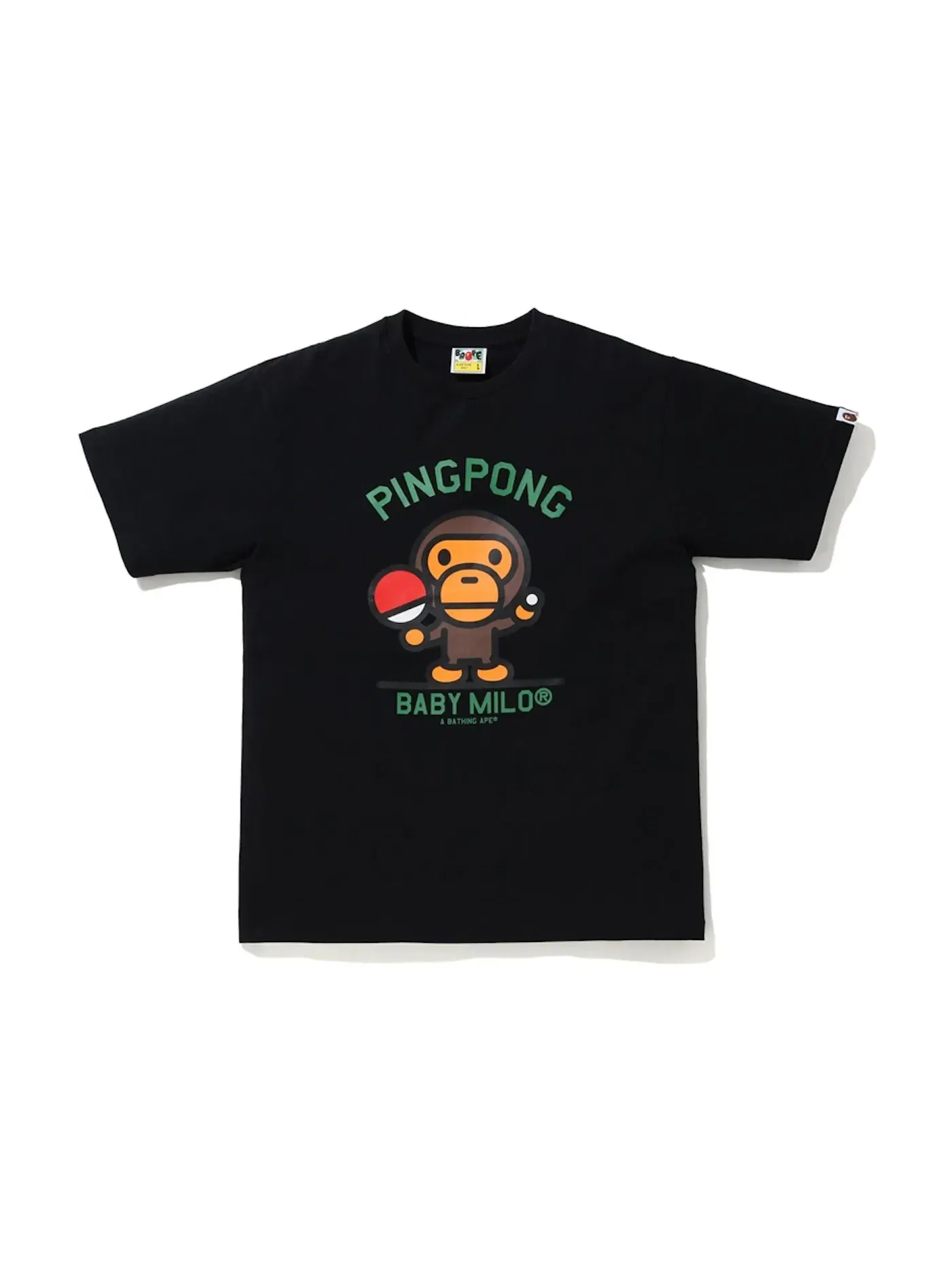 Мужская футболка с принтом BAPE Milo Pingpong Sports Tee BAPE — изображение 1 из 1, черный