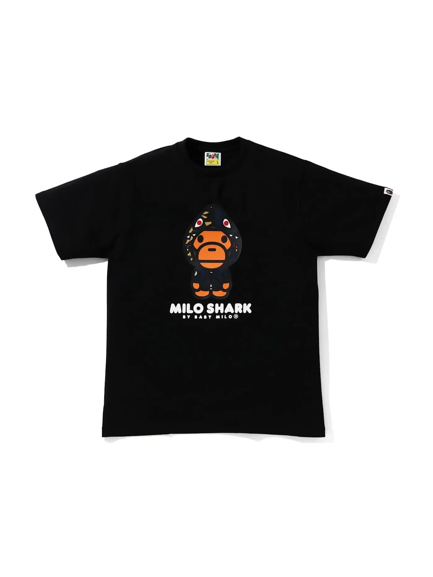 Мужская футболка с принтом Milo Shark BAPE — изображение 1 из 2, черный/темно-синий