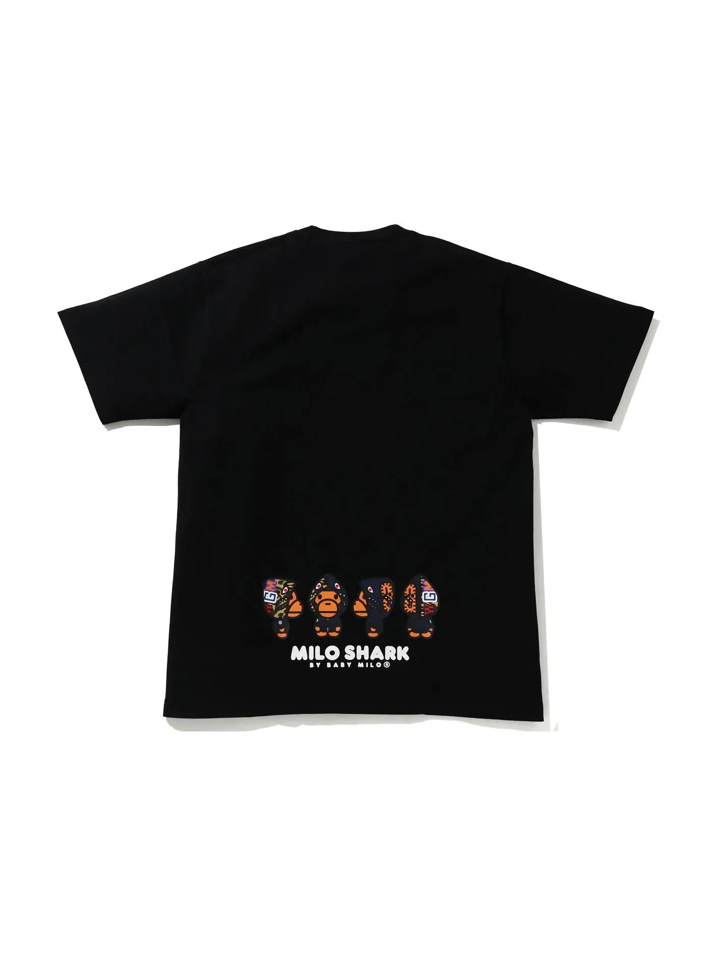 Мужская футболка с принтом Milo Shark BAPE — изображение 2 из 2, черный/темно-синий