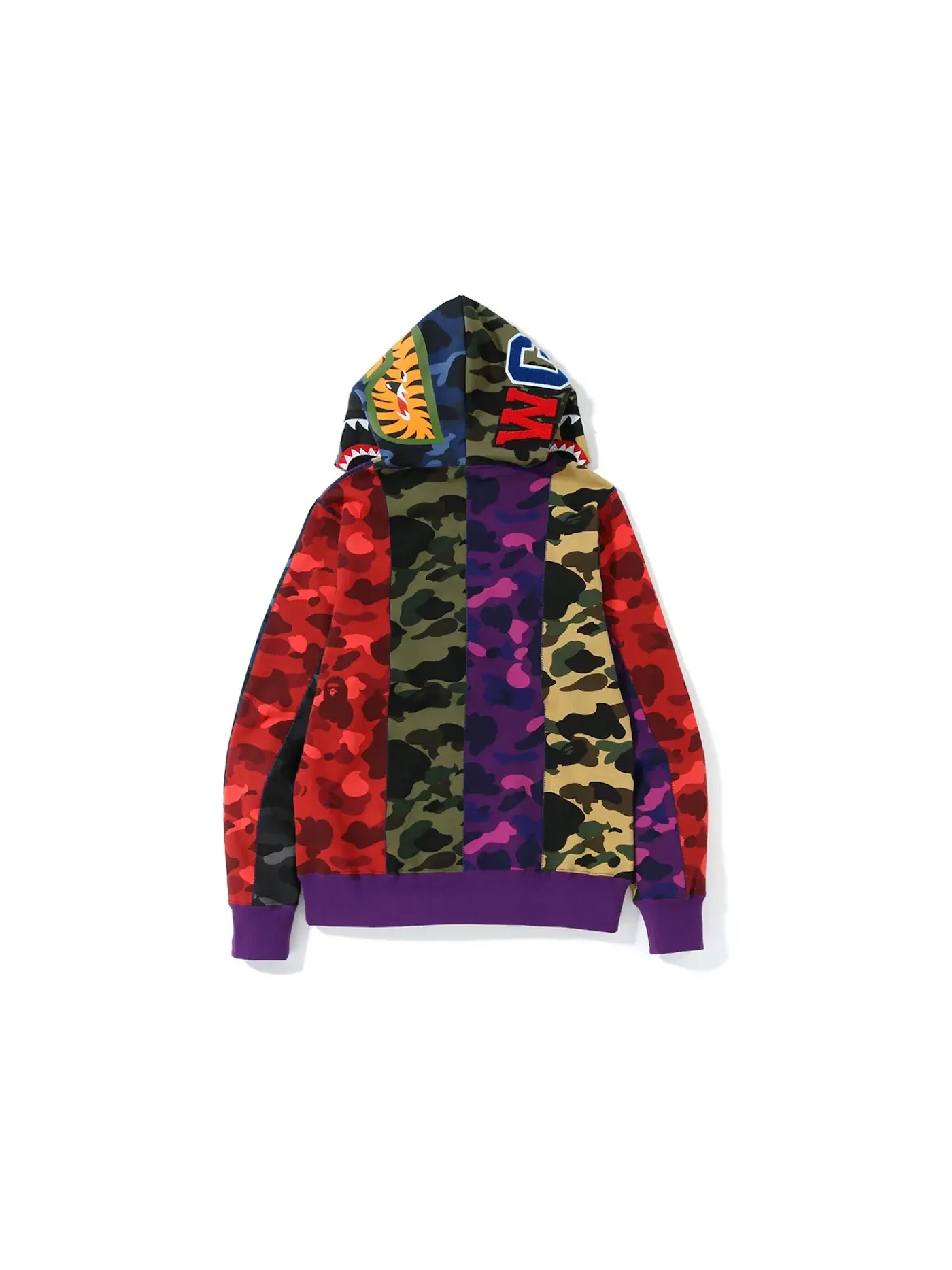 Мужская худи с полной застежкой-молнией с принтом Crazy Shark BAPE — изображение 3 из 3, мульти