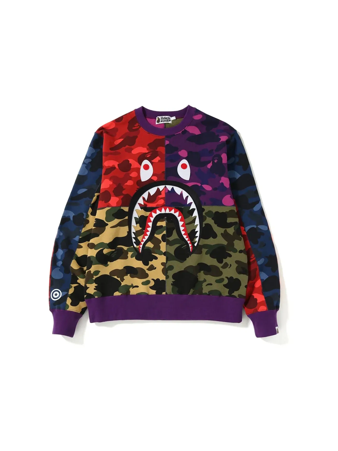 Мужской свитшот с принтом Mix Camo Shark Crazy BAPE — изображение 1 из 3, мульти