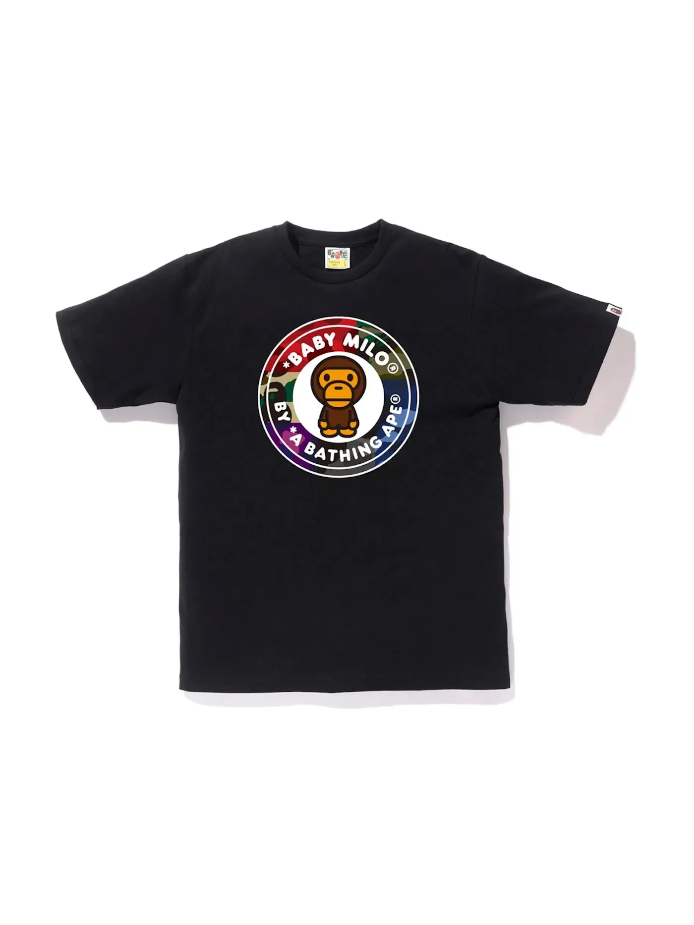 Мужская футболка с принтом BAPE Mixed Camo Milo Busy Works Tee — изображение 1 из 1, черный