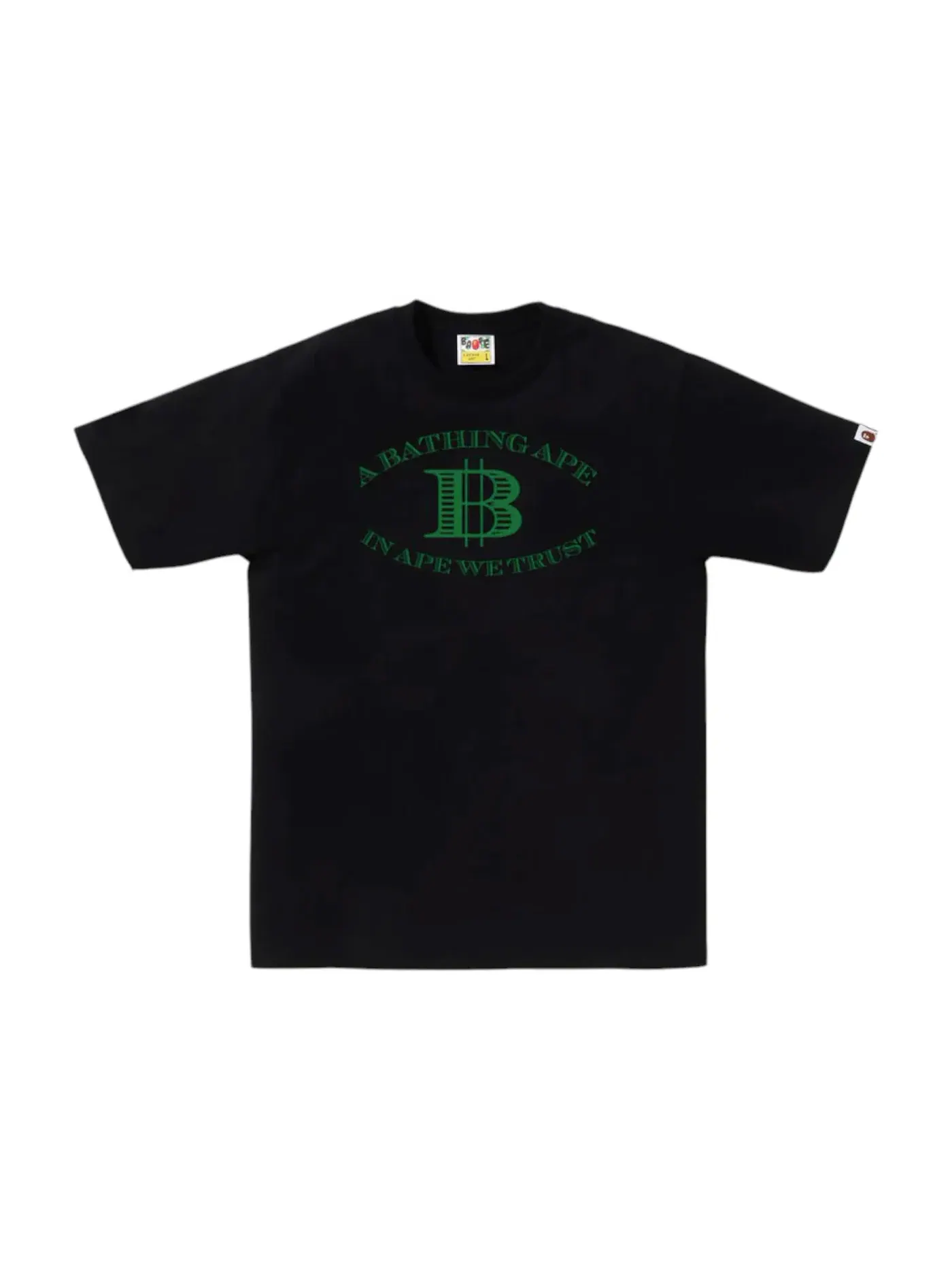 Мужская футболка с принтом BAPE Money B Logo Tee BAPE — изображение 1 из 1, черный