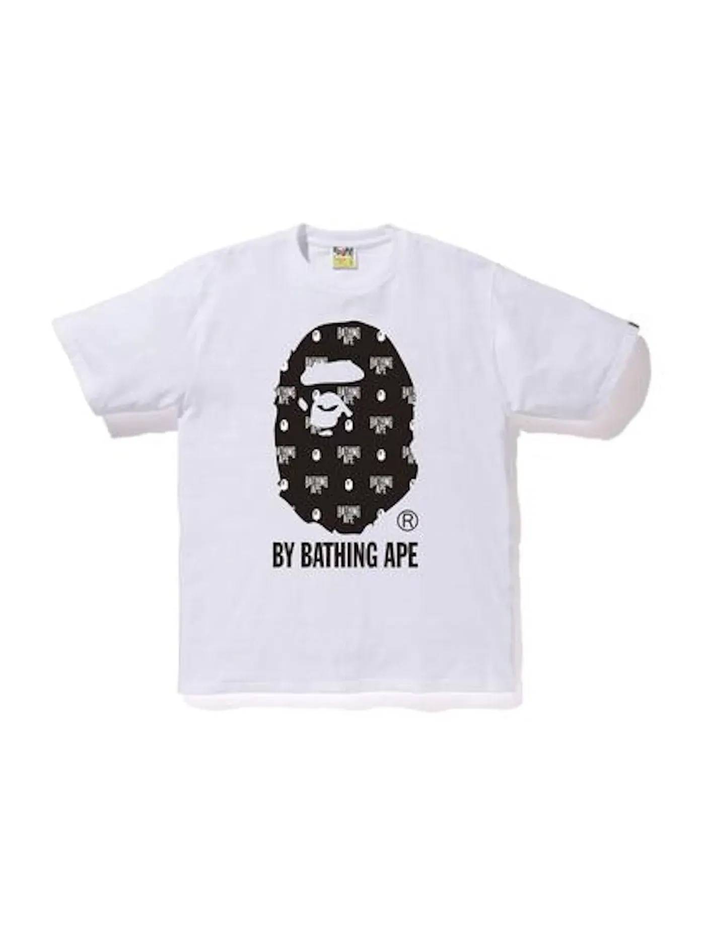 Мужская футболка с принтом BAPE Monogram by Bathing Tee BAPE — изображение 1 из 1, белый черный